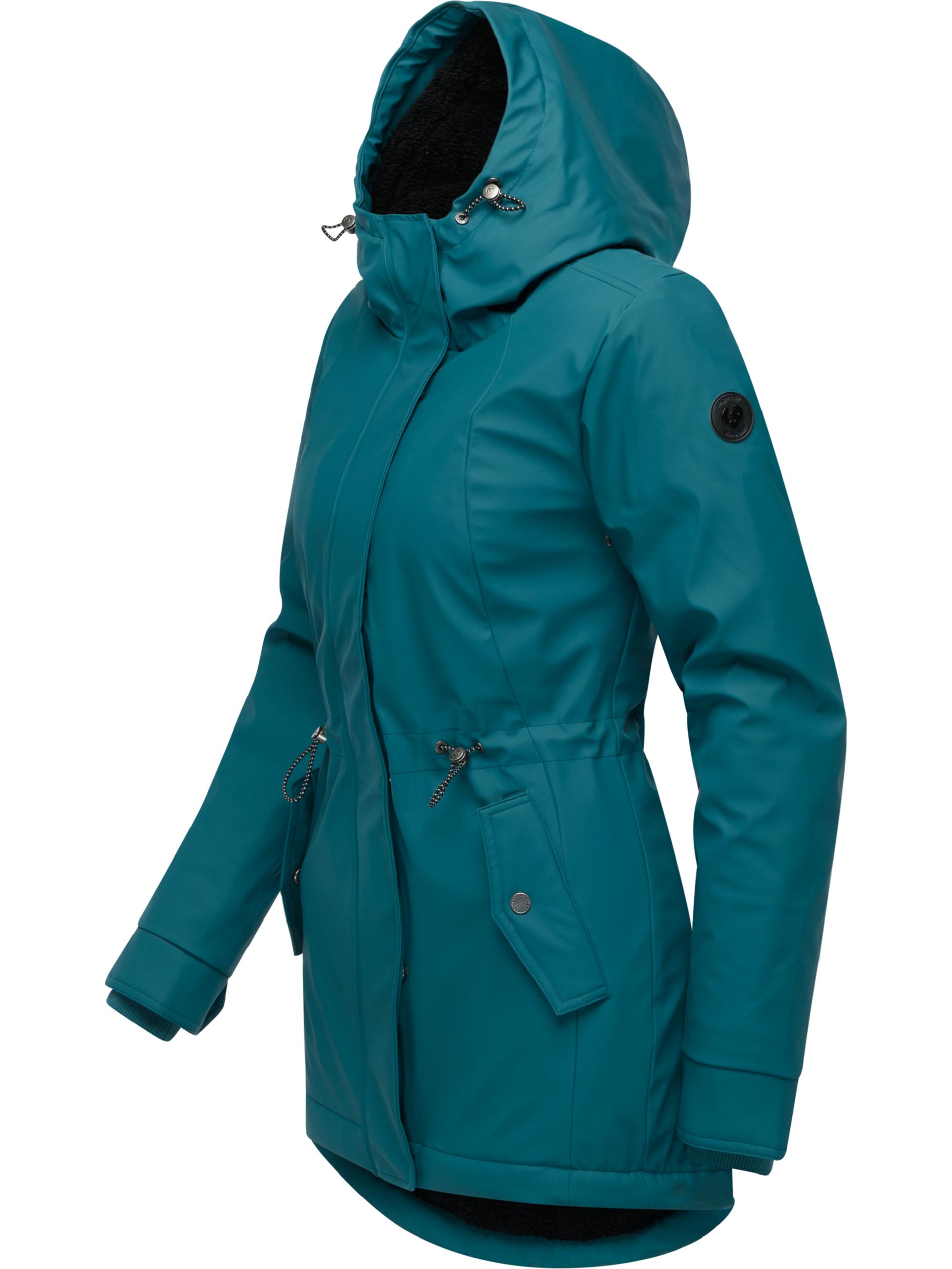 Gefütterte wasserdichte Übergangsjacke mit Kapuze Monadis Rainy Warm Ocean Green