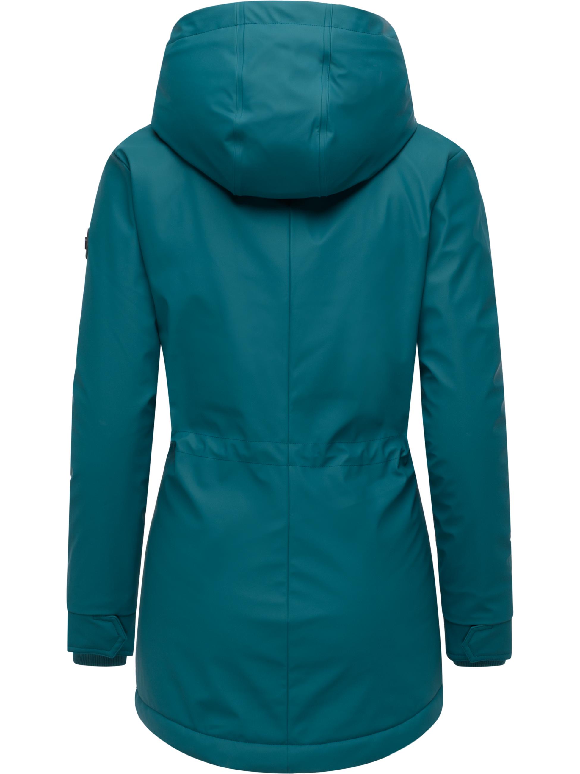 Gefütterte wasserdichte Übergangsjacke mit Kapuze Monadis Rainy Warm Ocean Green
