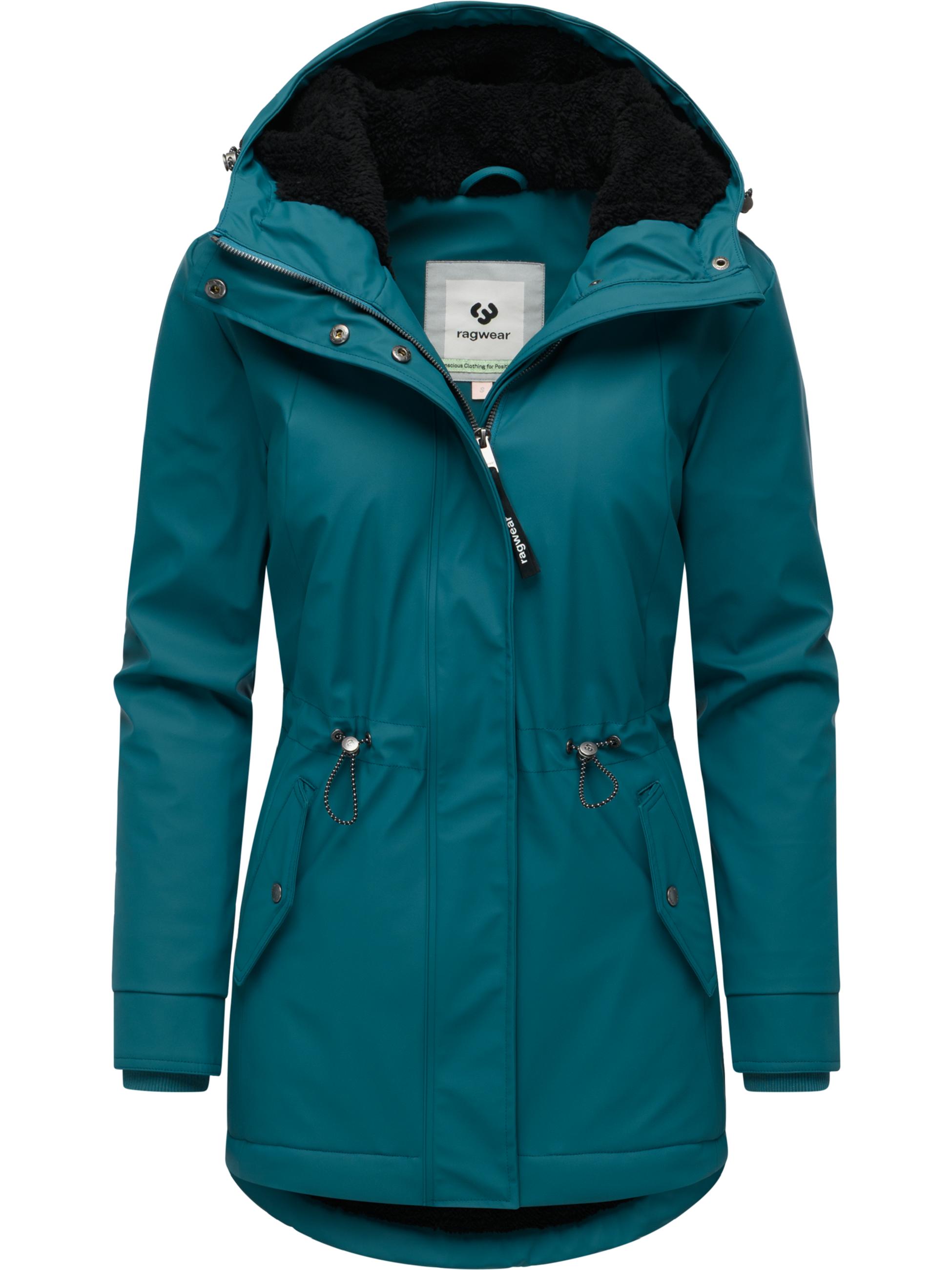 Gefütterte wasserdichte Übergangsjacke mit Kapuze Monadis Rainy Warm Ocean Green