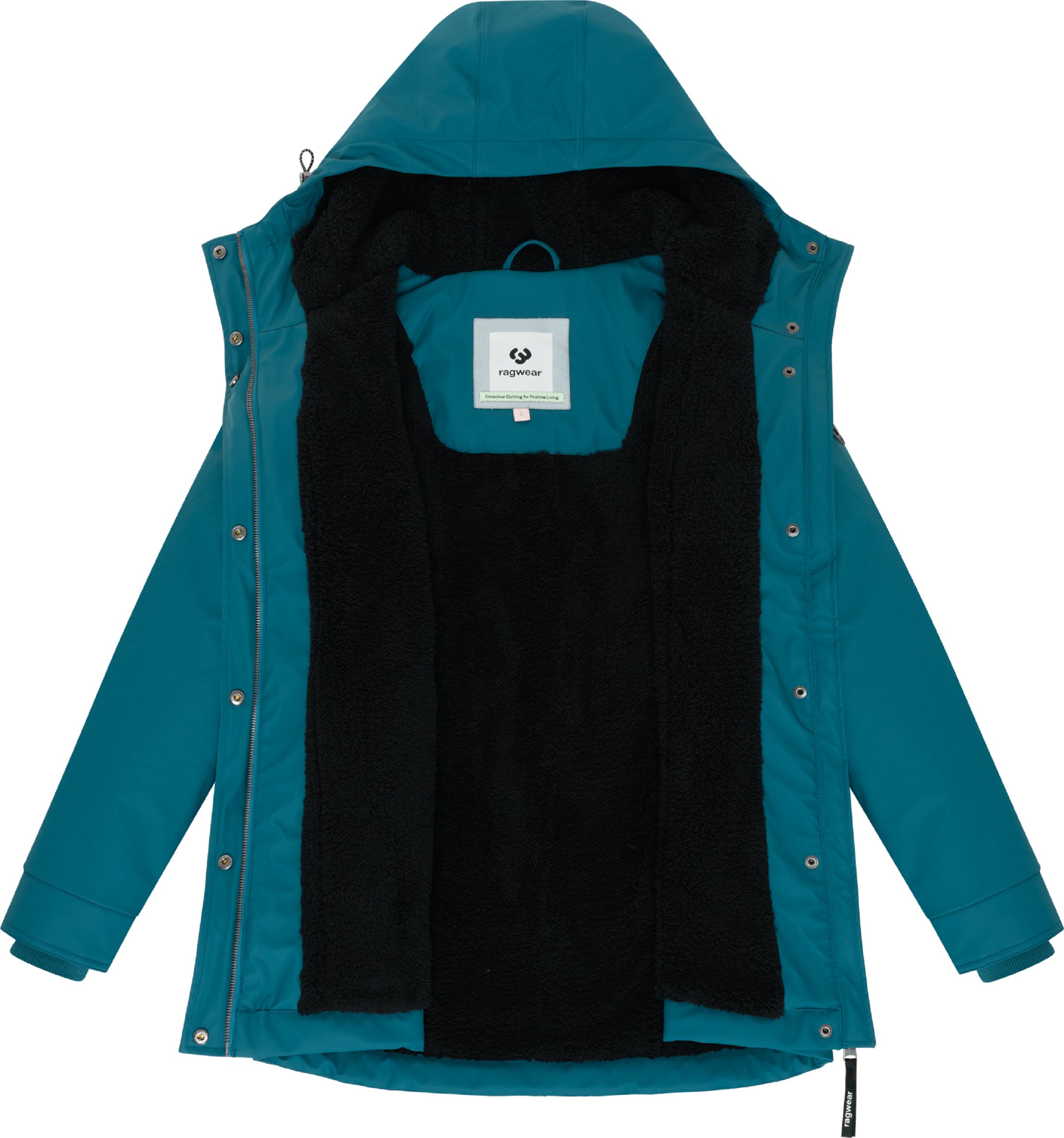 Gefütterte wasserdichte Übergangsjacke mit Kapuze Monadis Rainy Warm Ocean Green