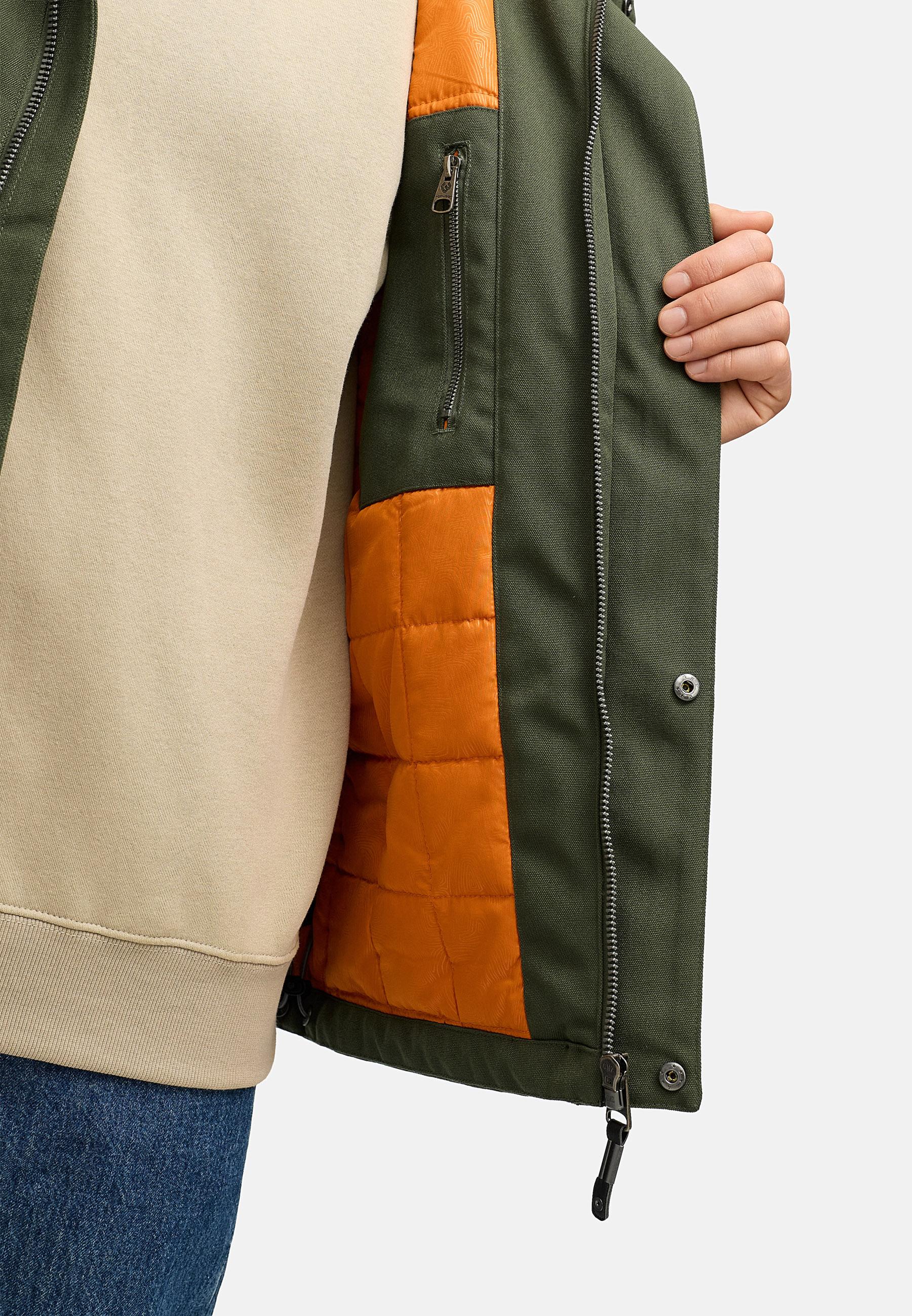 Wasserdichte Winterjacke mit Kapuze "Mr Them" Dark Olive25