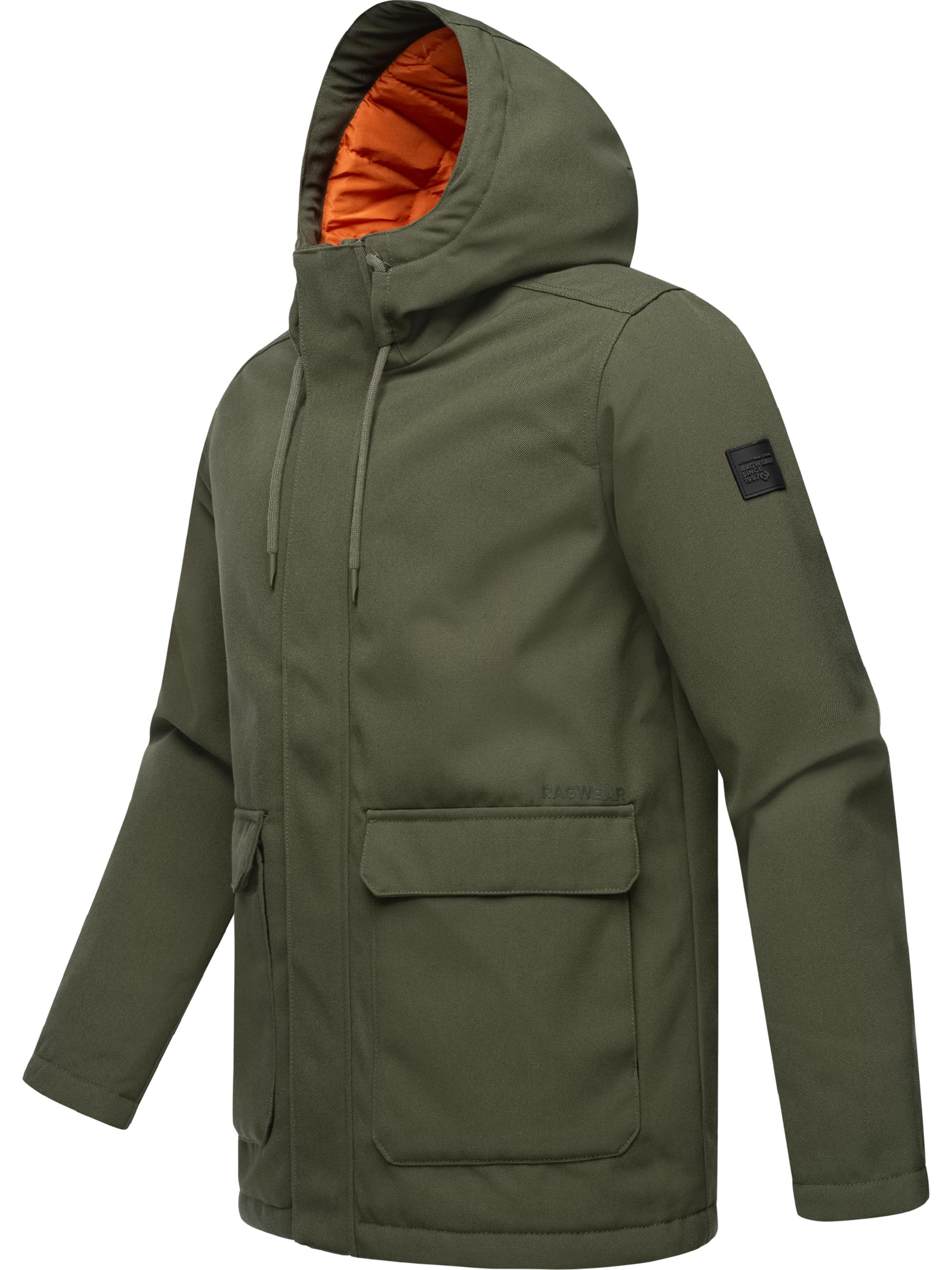 Wasserdichte Winterjacke mit Kapuze "Mr Them" Dark Olive