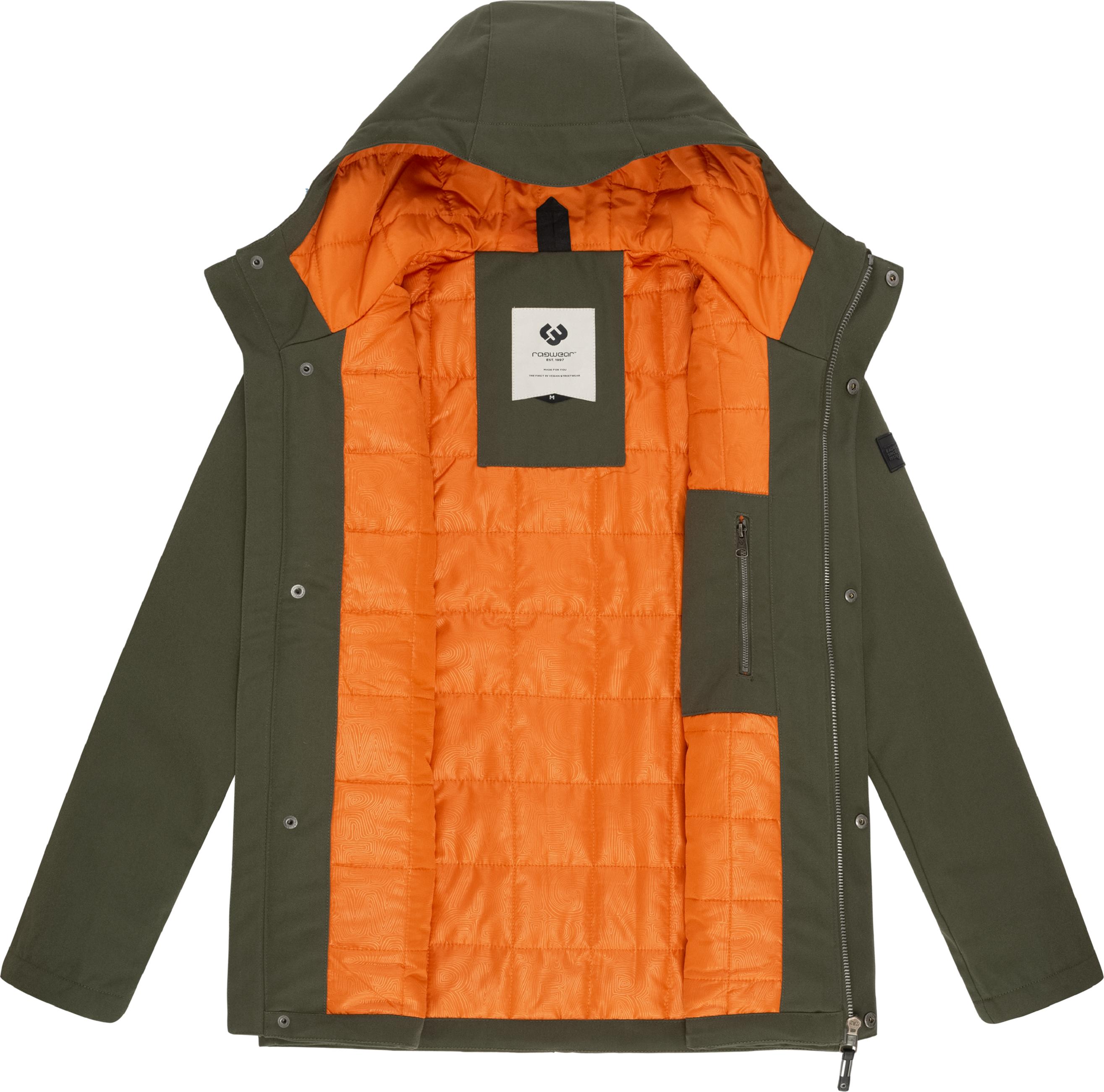 Wasserdichte Winterjacke mit Kapuze "Mr Them" Dark Olive