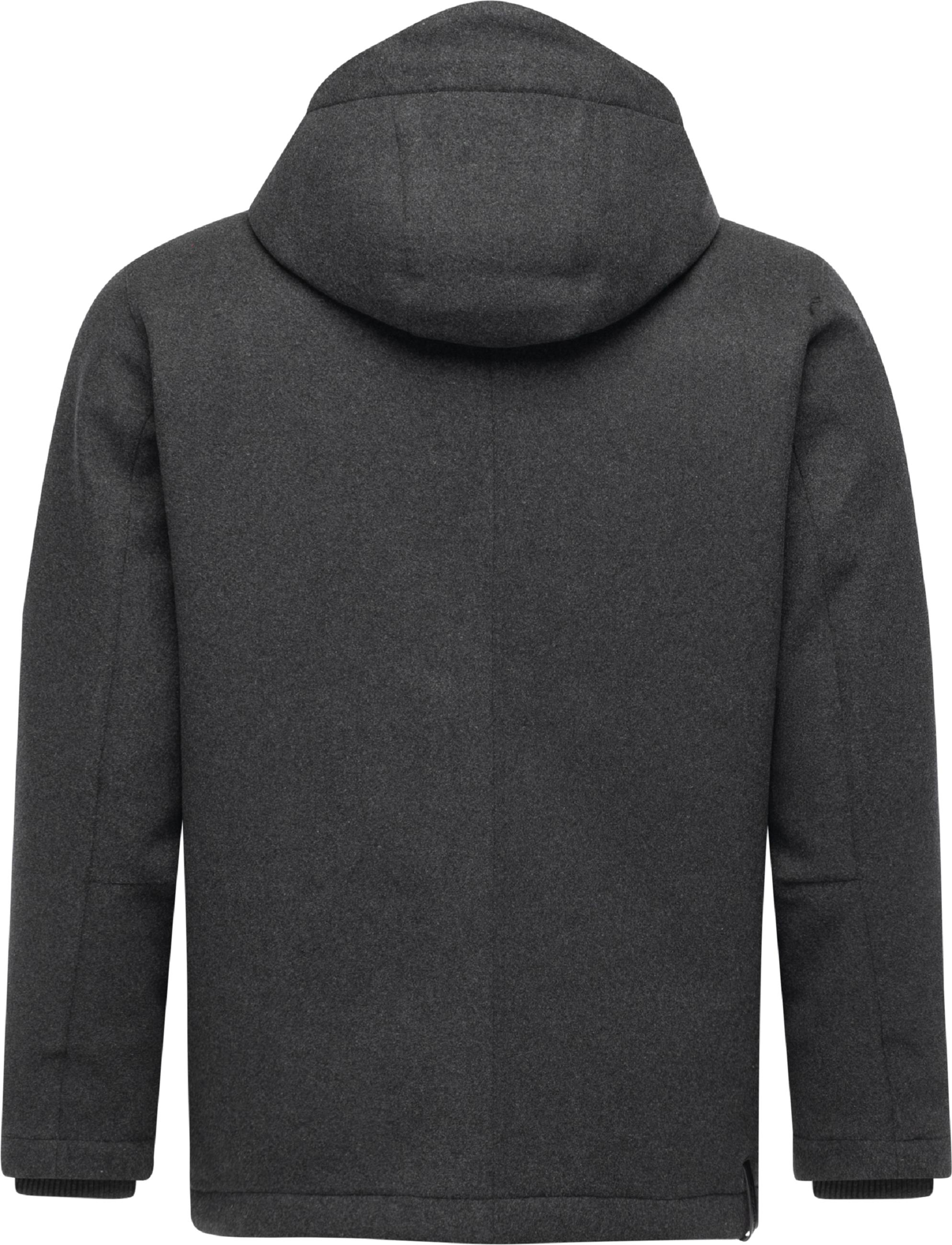 Winterjacke mit Wollfilzhaptik "Mr Them Felt" Dark Grey