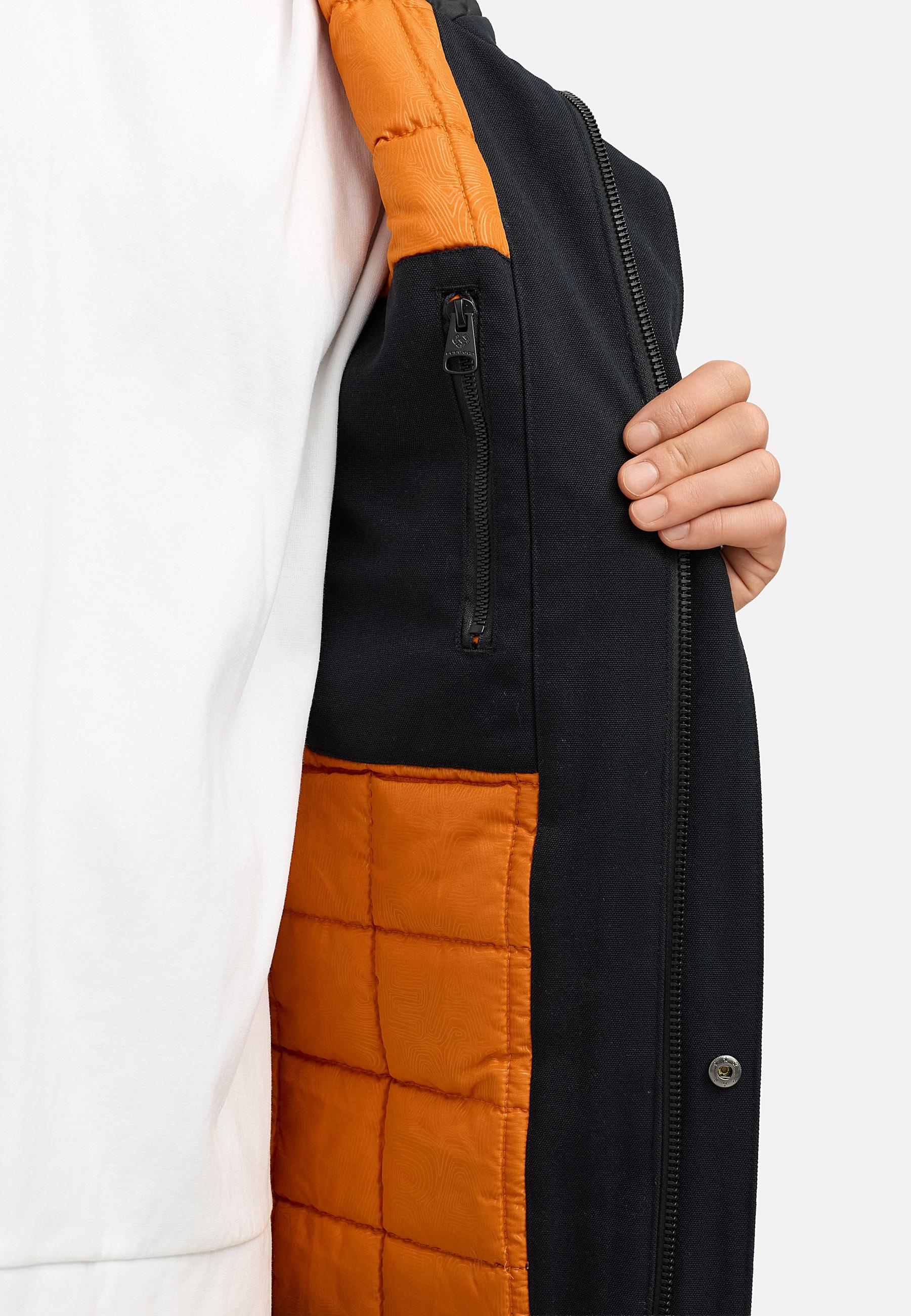 Wasserdichter Wintermantel mit Kapuze "Mr Them Long" Black25