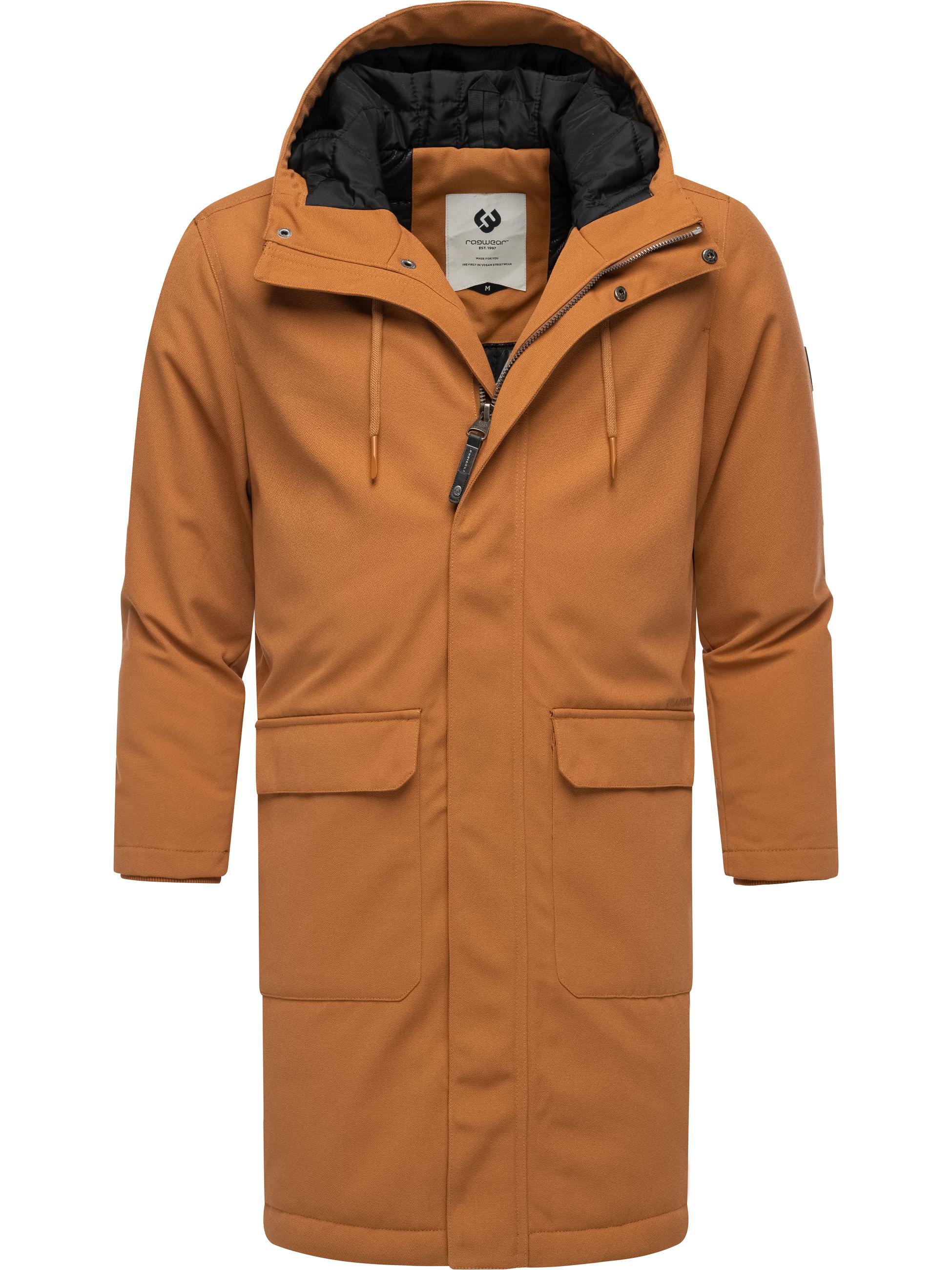 Wasserdichter Wintermantel mit Kapuze "Mr Them Long" Brown Sugar25