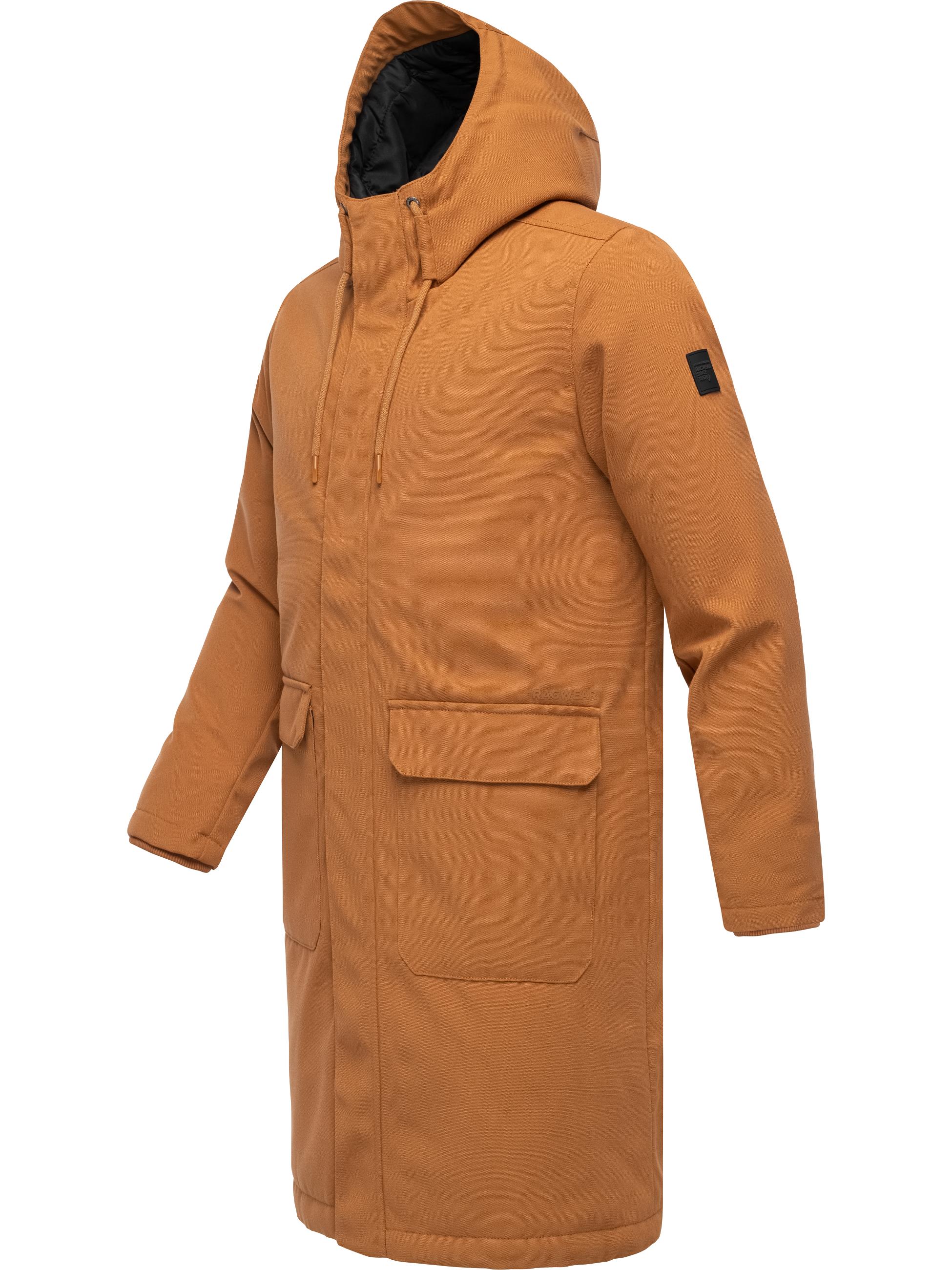 Wasserdichter Wintermantel mit Kapuze "Mr Them Long" Brown Sugar25