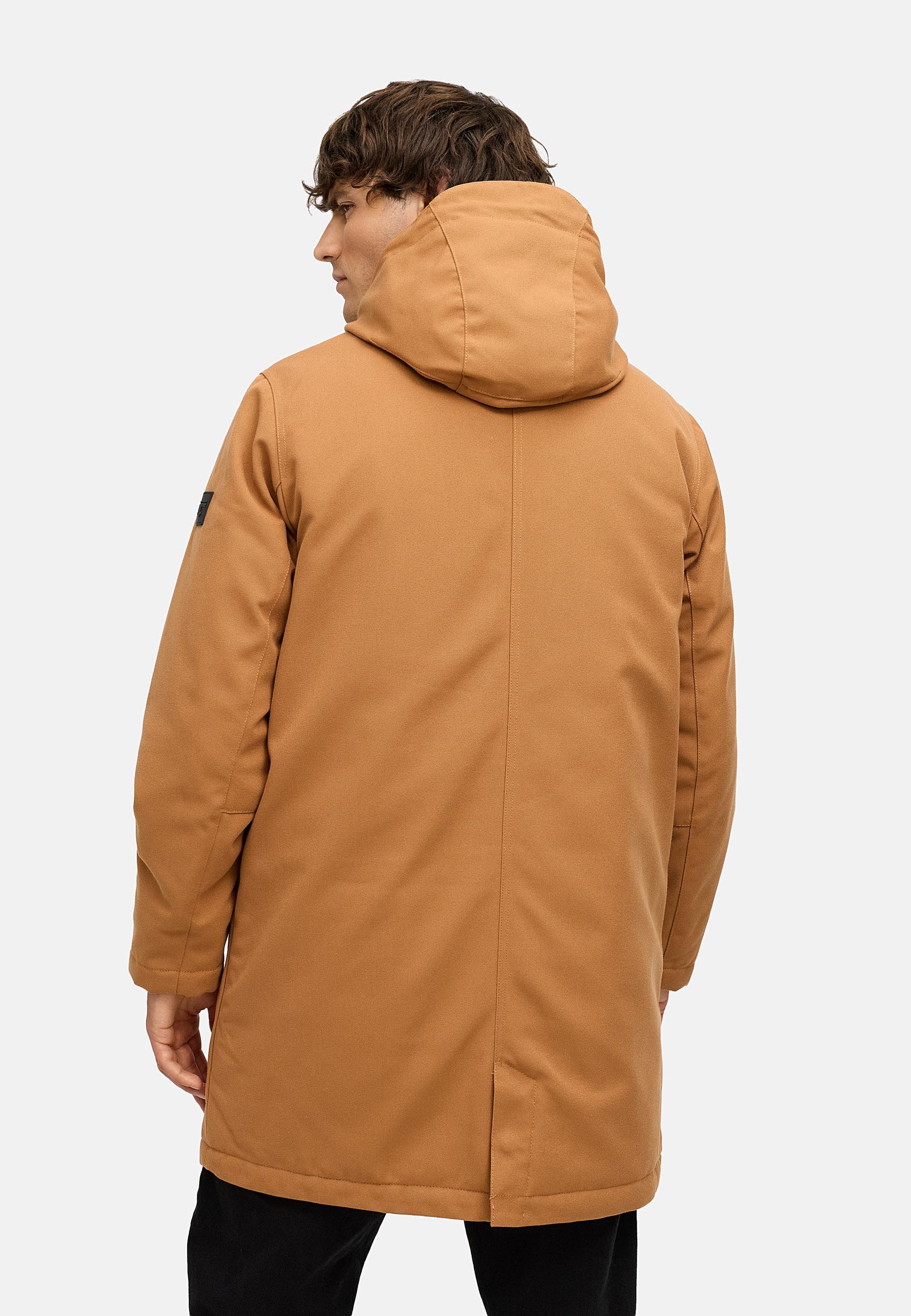 Wasserdichter Wintermantel mit Kapuze "Mr Them Long" Brown Sugar25