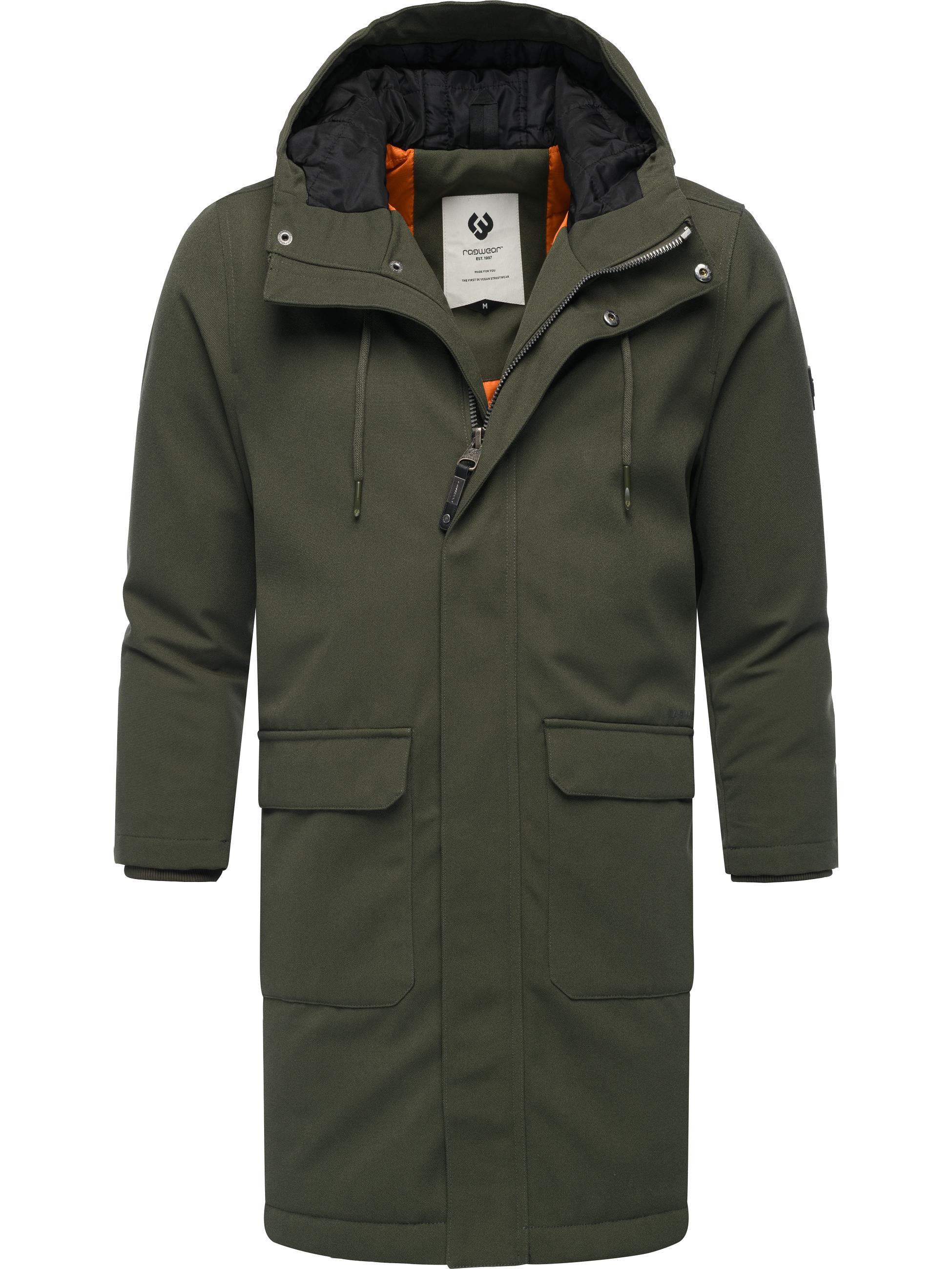 Wasserdichter Wintermantel mit Kapuze "Mr Them Long" Dark Olive25
