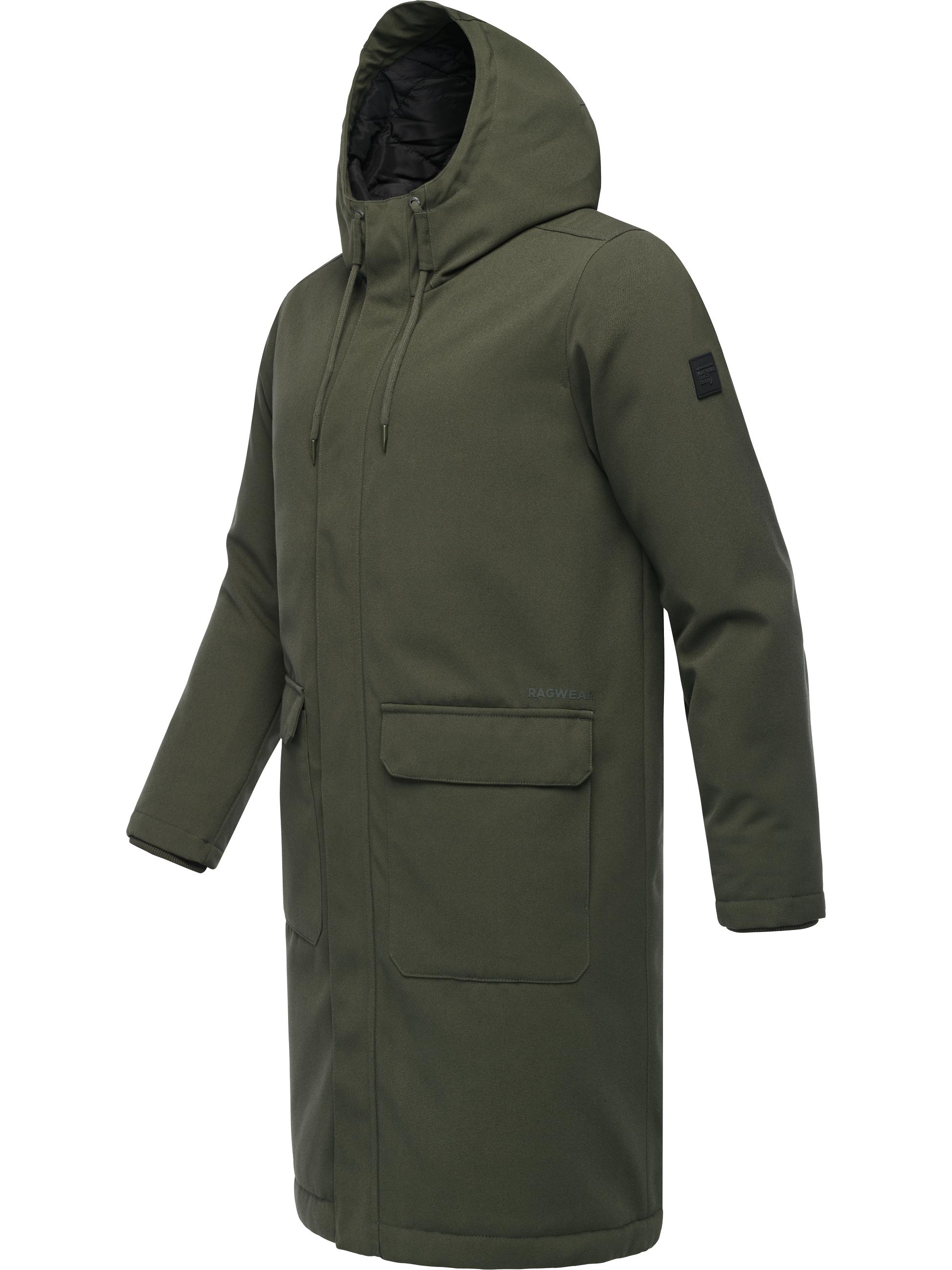 Wasserdichter Wintermantel mit Kapuze "Mr Them Long" Dark Olive25
