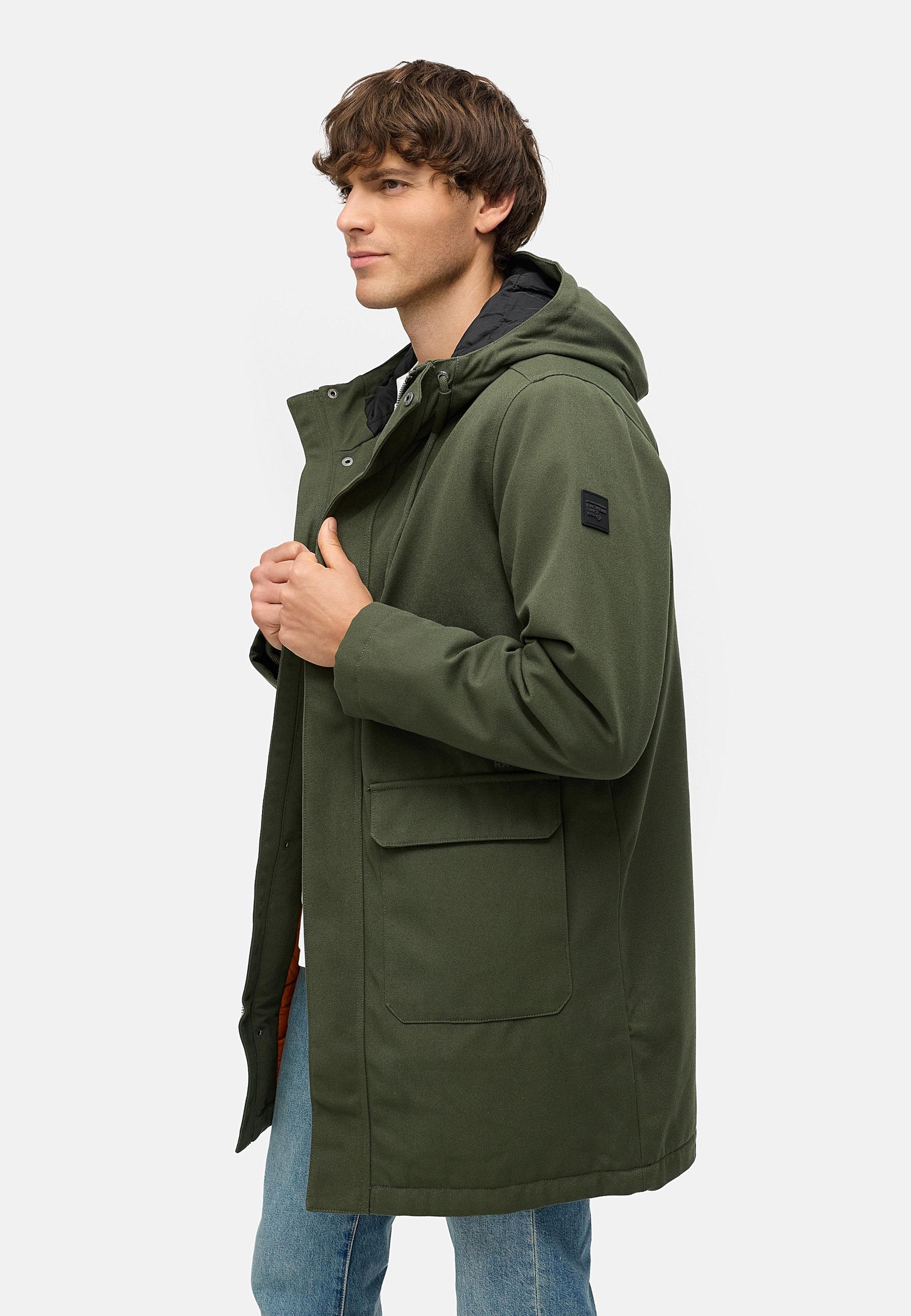 Wasserdichter Wintermantel mit Kapuze "Mr Them Long" Dark Olive25