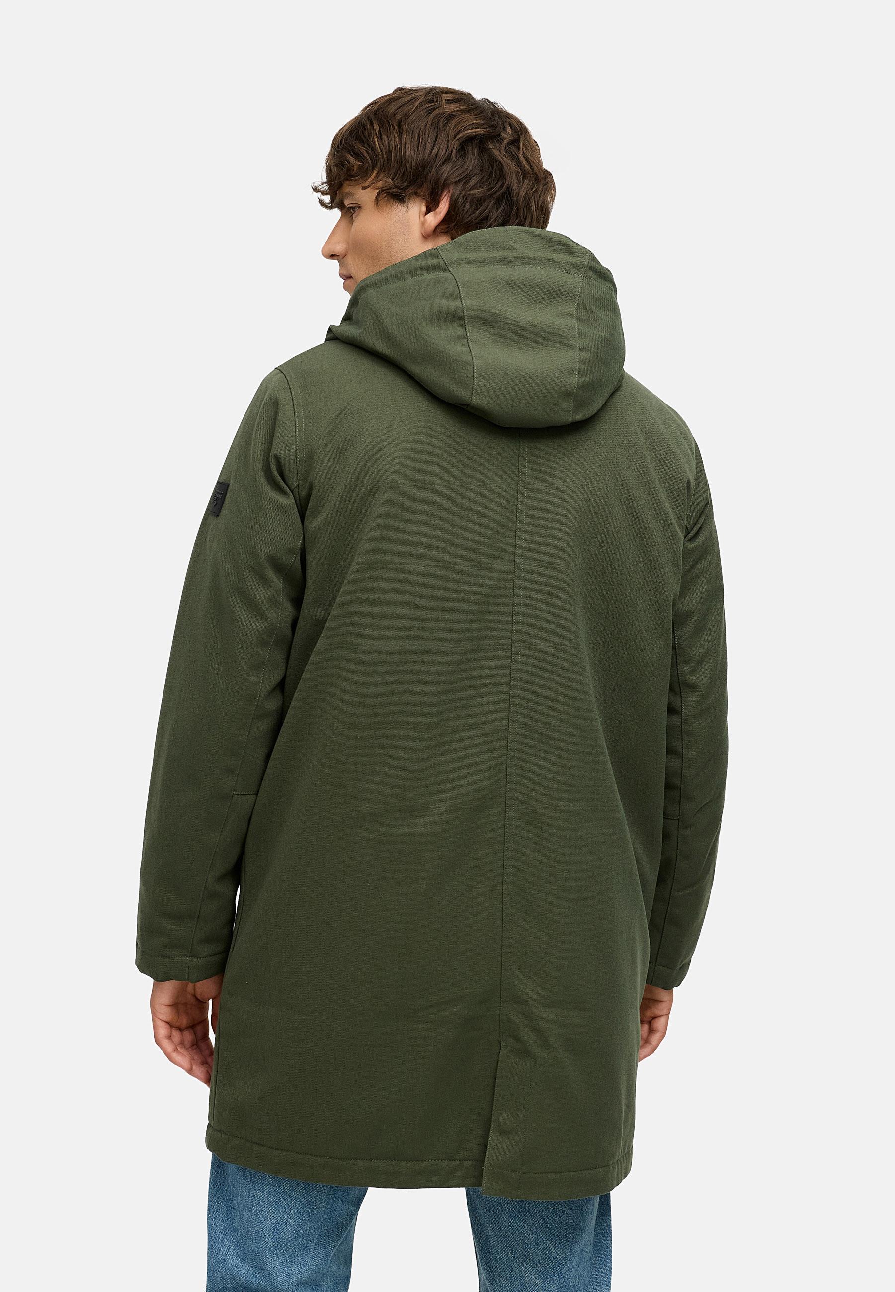 Wasserdichter Wintermantel mit Kapuze "Mr Them Long" Dark Olive25