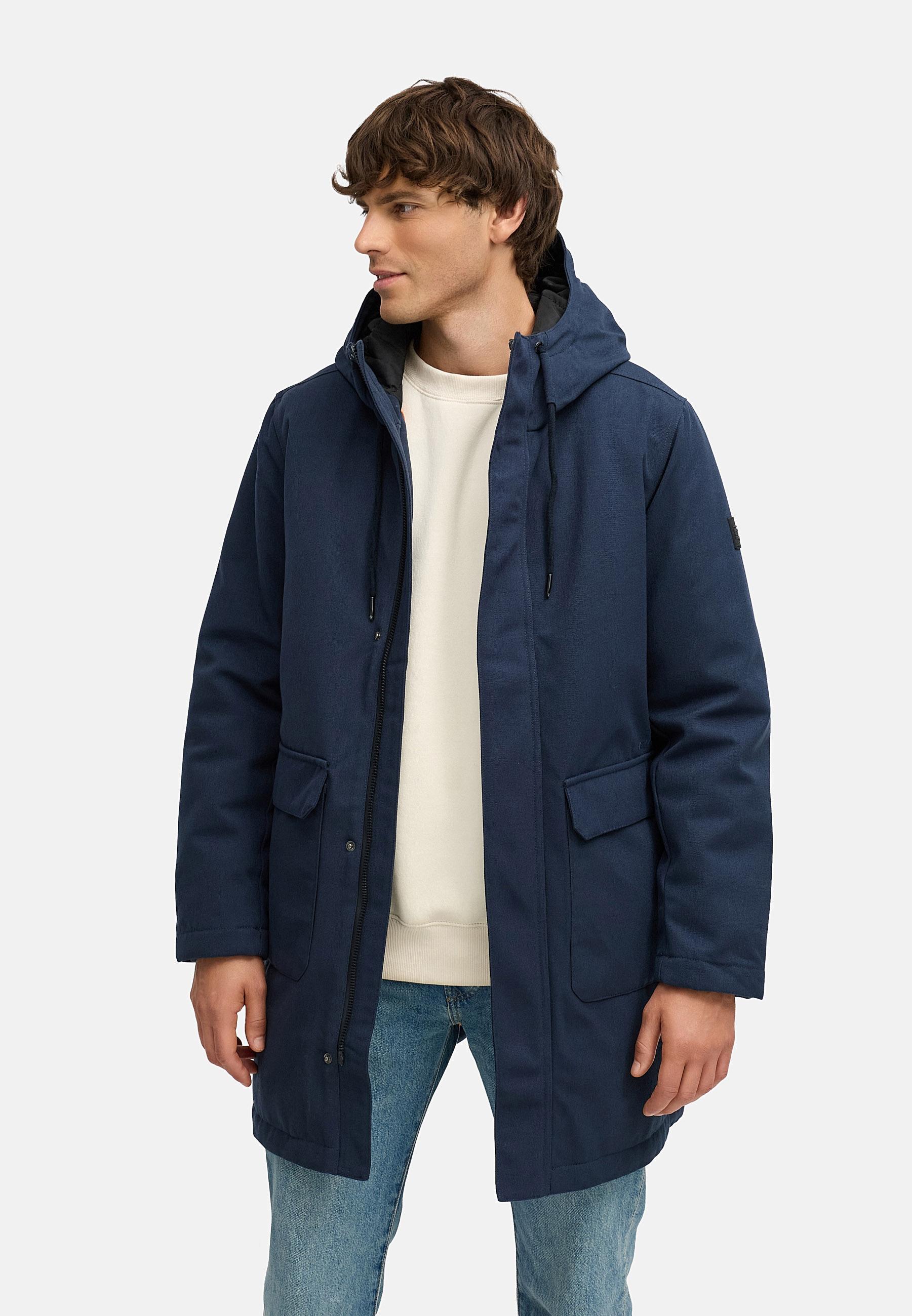 Wasserdichter Wintermantel mit Kapuze "Mr Them Long" Navy25