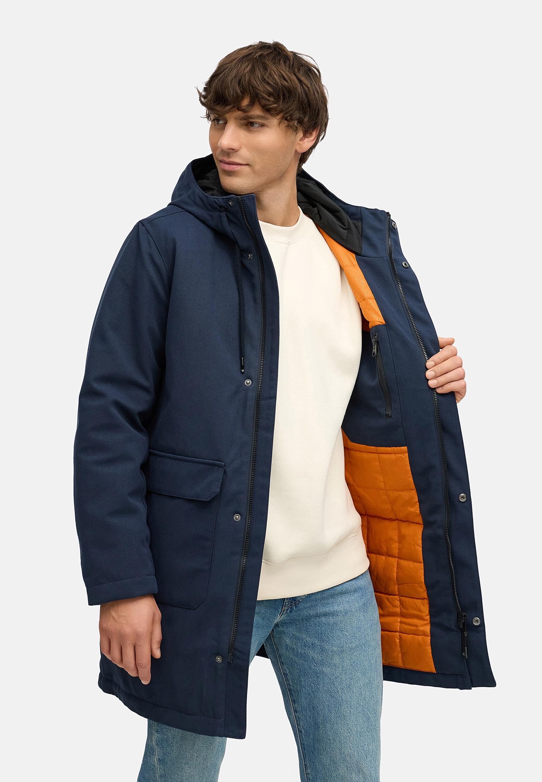 Wasserdichter Wintermantel mit Kapuze "Mr Them Long" Navy25