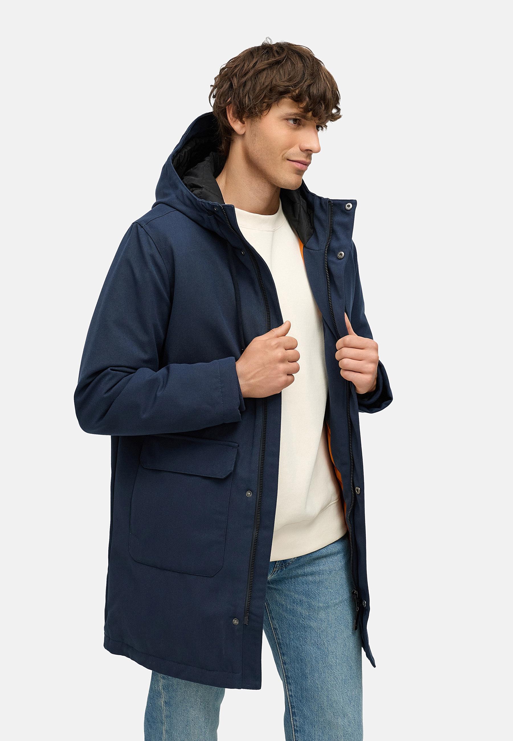 Wasserdichter Wintermantel mit Kapuze "Mr Them Long" Navy25