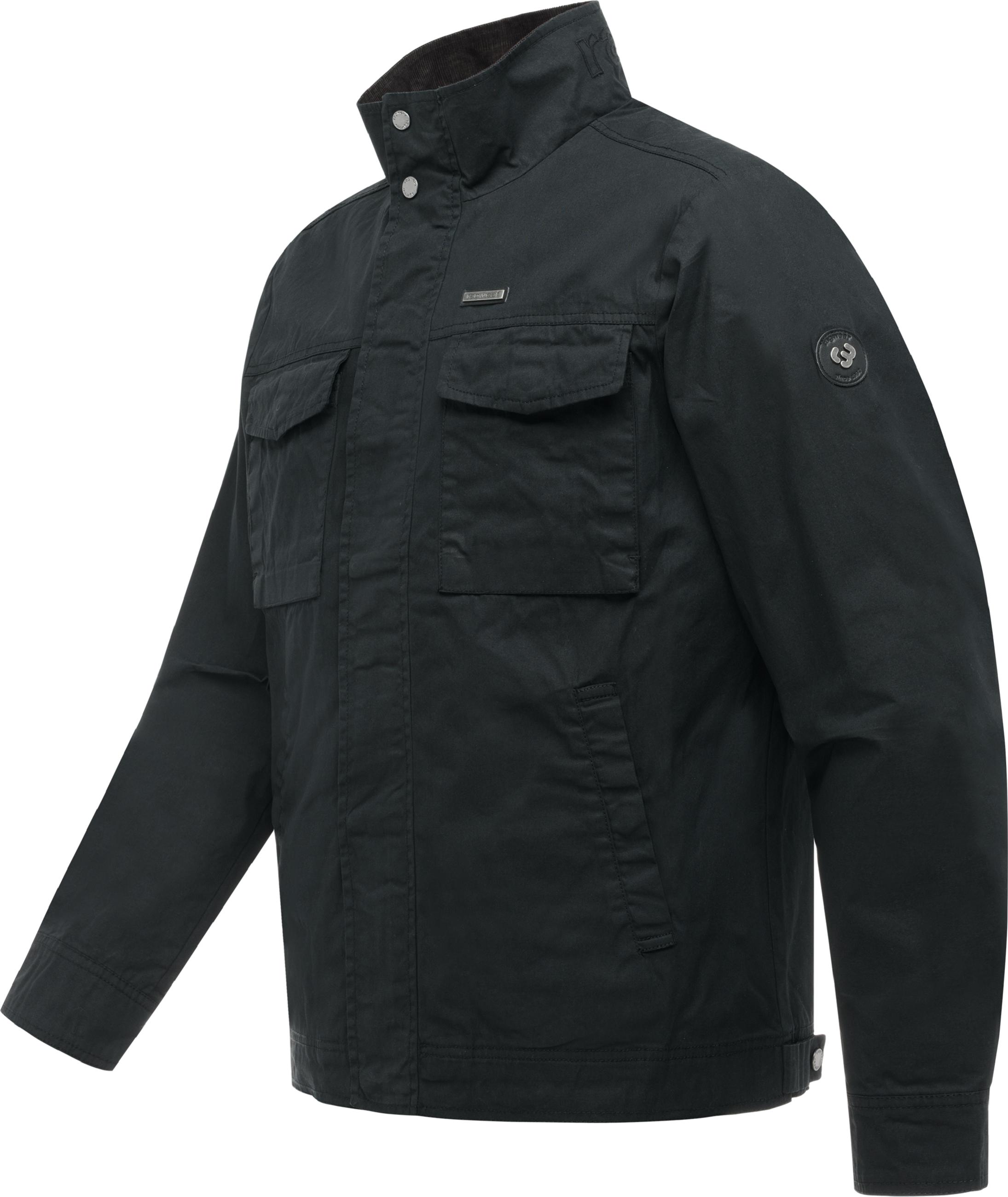 Geradlinige Übergangsjacke mit Brusttaschen "Murpho Vintage" Black