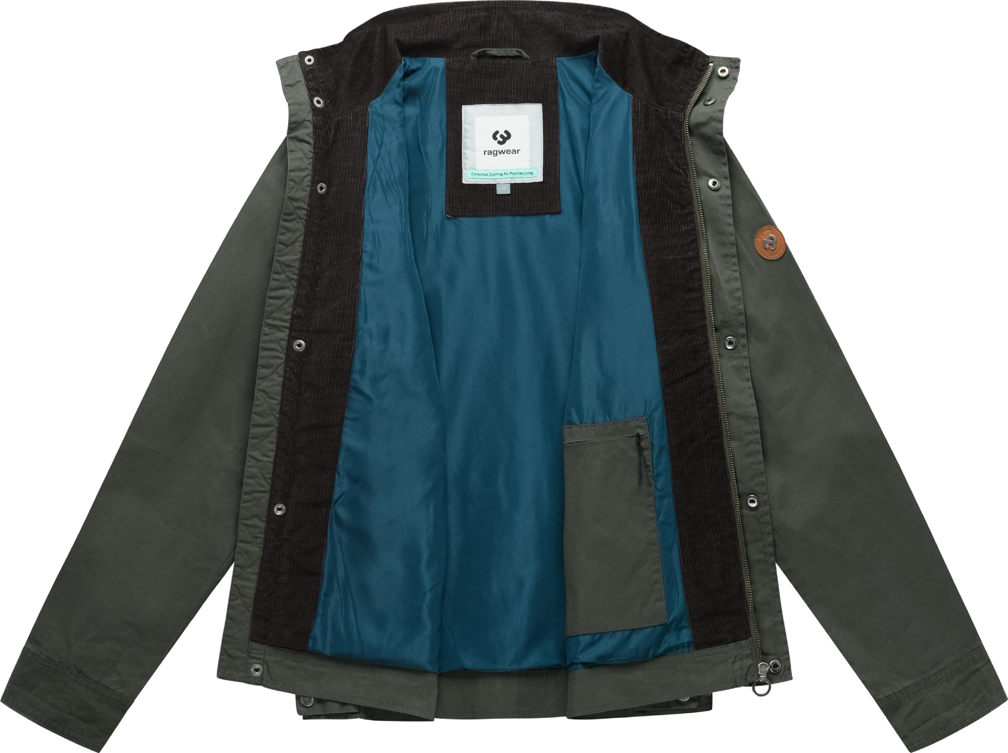 Geradlinige Übergangsjacke mit Brusttaschen "Murpho Vintage" Dark Olive