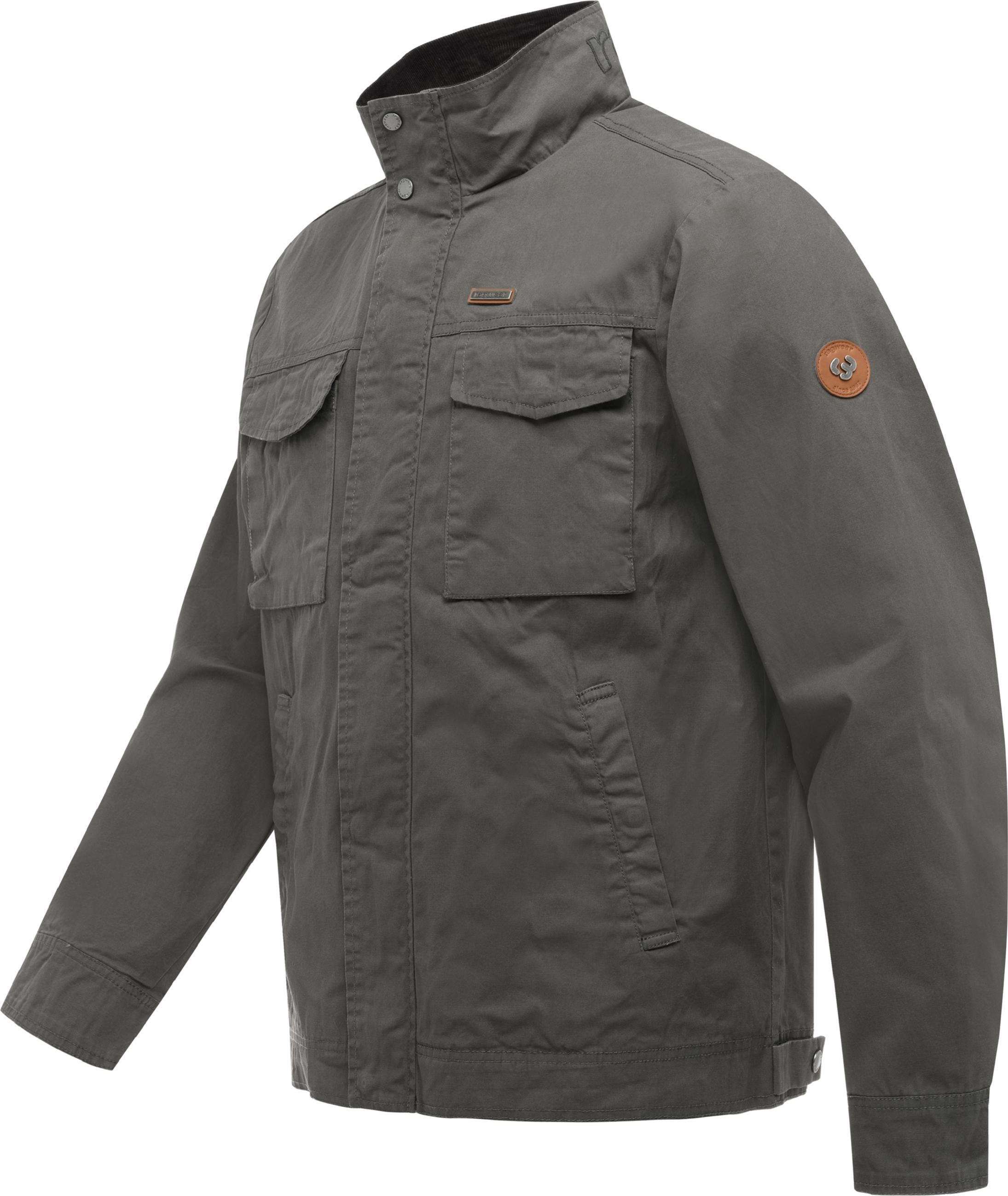 Geradlinige Übergangsjacke mit Brusttaschen "Murpho Vintage" Stone Grey