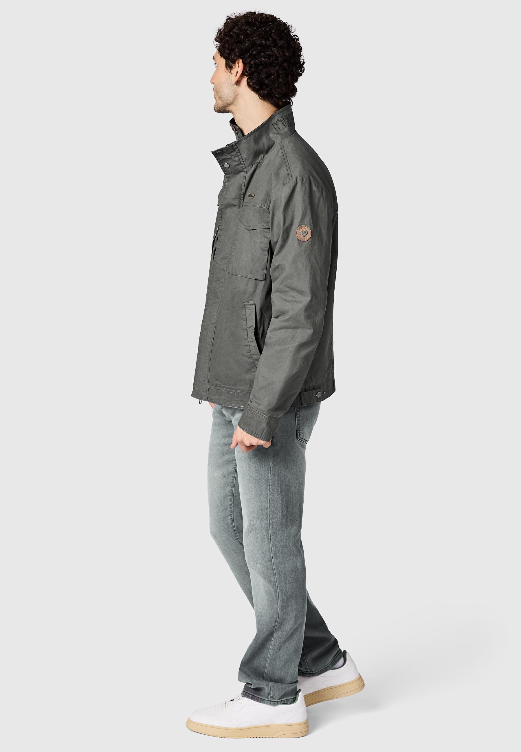 Geradlinige Übergangsjacke mit Brusttaschen "Murpho Vintage" Stone Grey