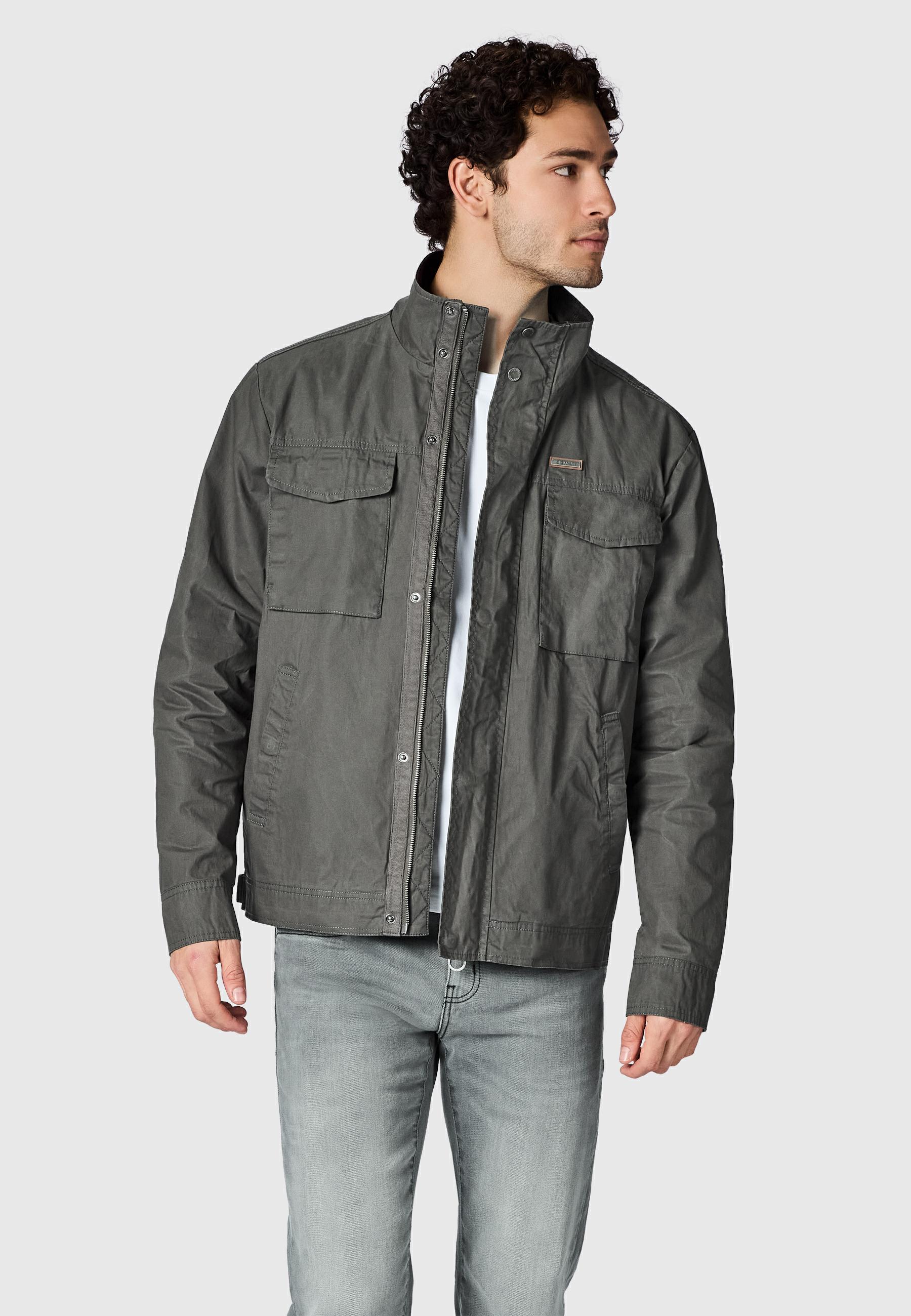 Geradlinige Übergangsjacke mit Brusttaschen "Murpho Vintage" Stone Grey