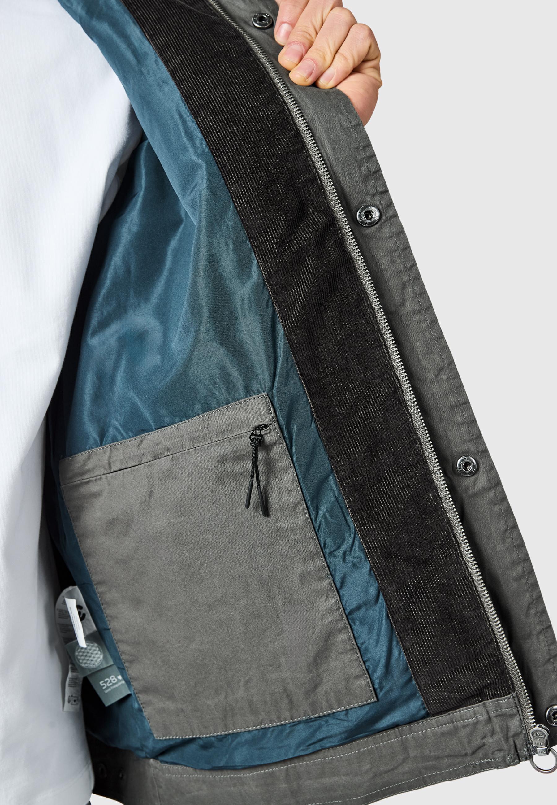 Geradlinige Übergangsjacke mit Brusttaschen "Murpho Vintage" Stone Grey