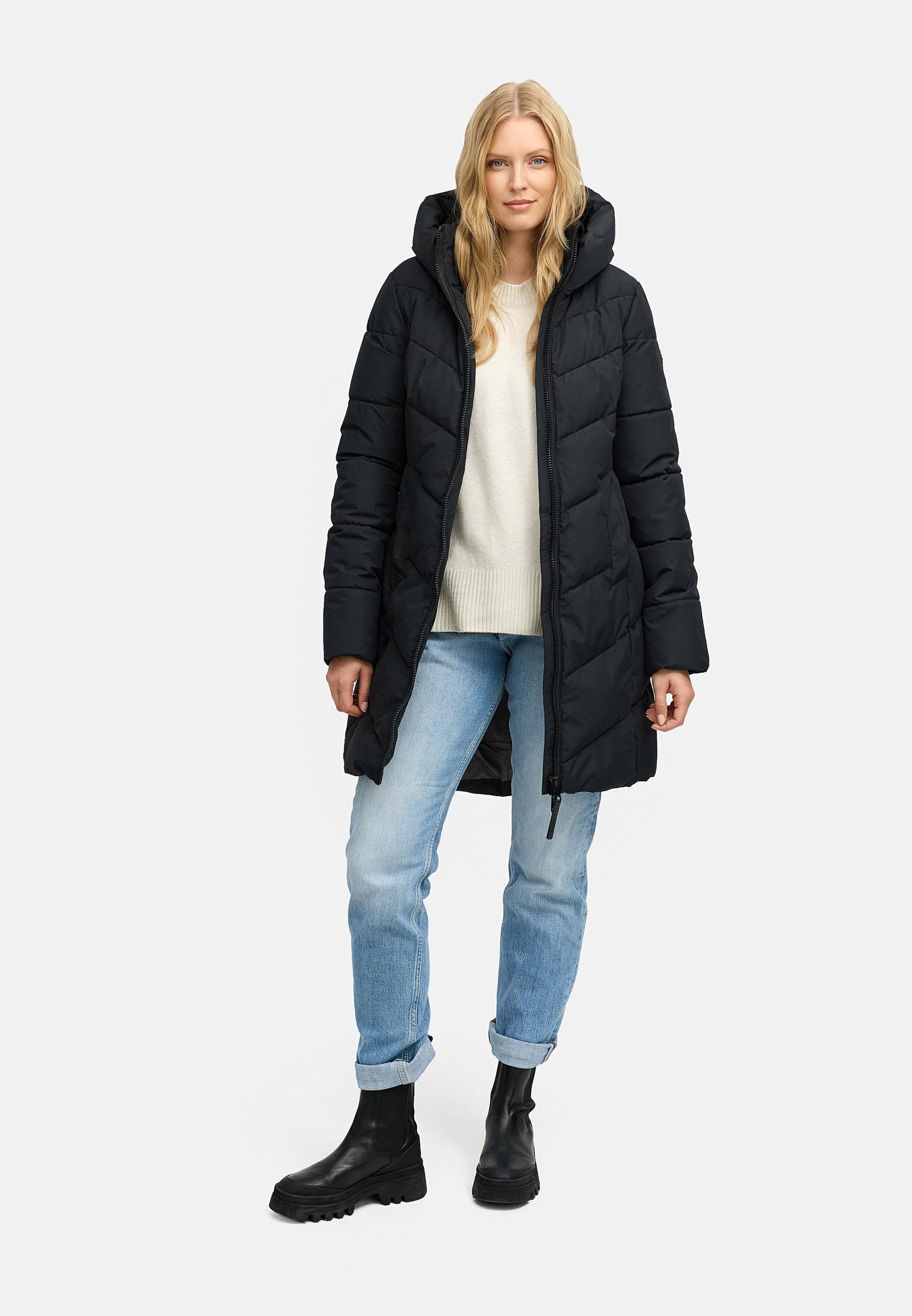 Winter Steppmantel mit Kapuze "Natalin" Black