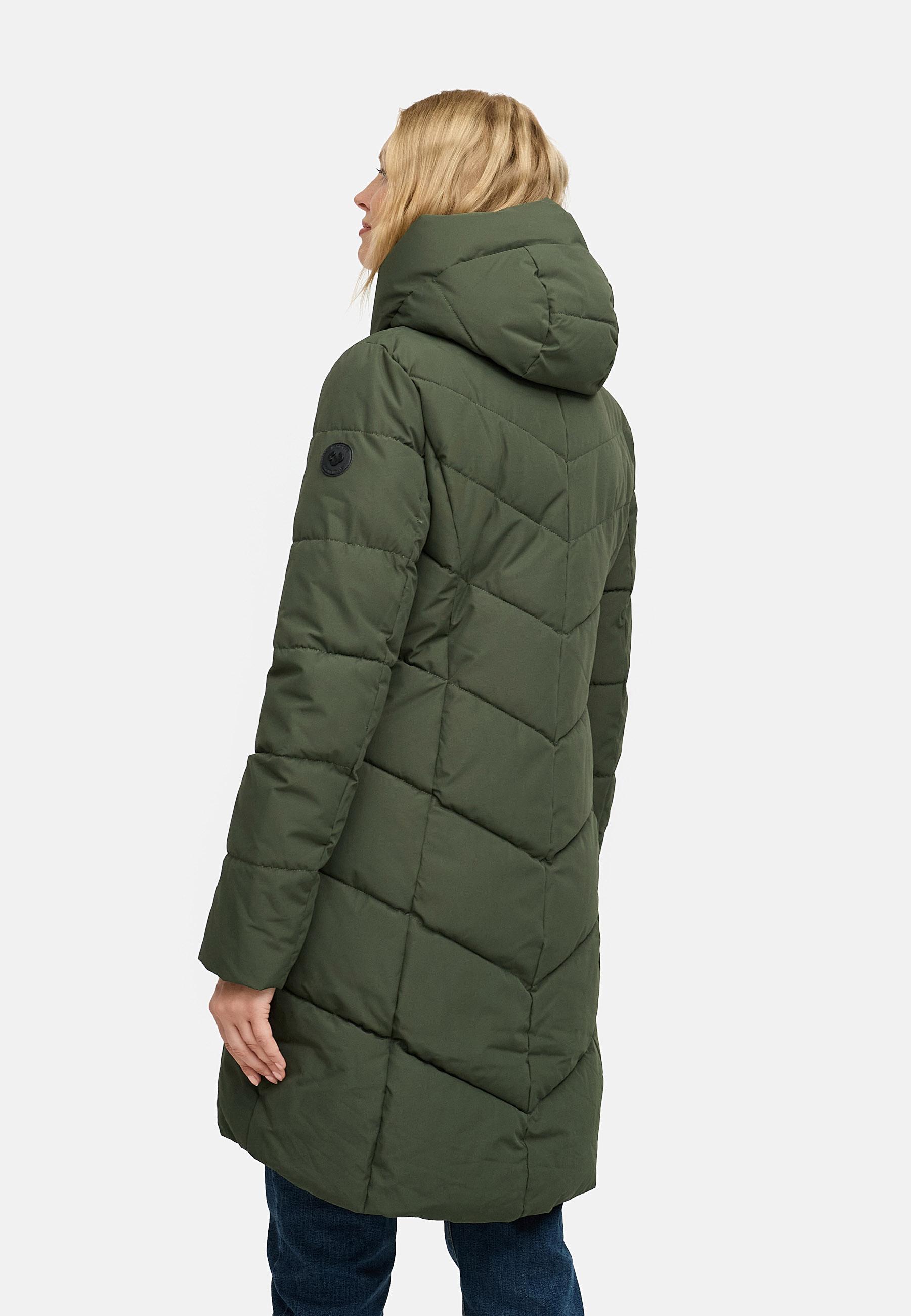 Winter Steppmantel mit Kapuze "Natalin" Dark Olive