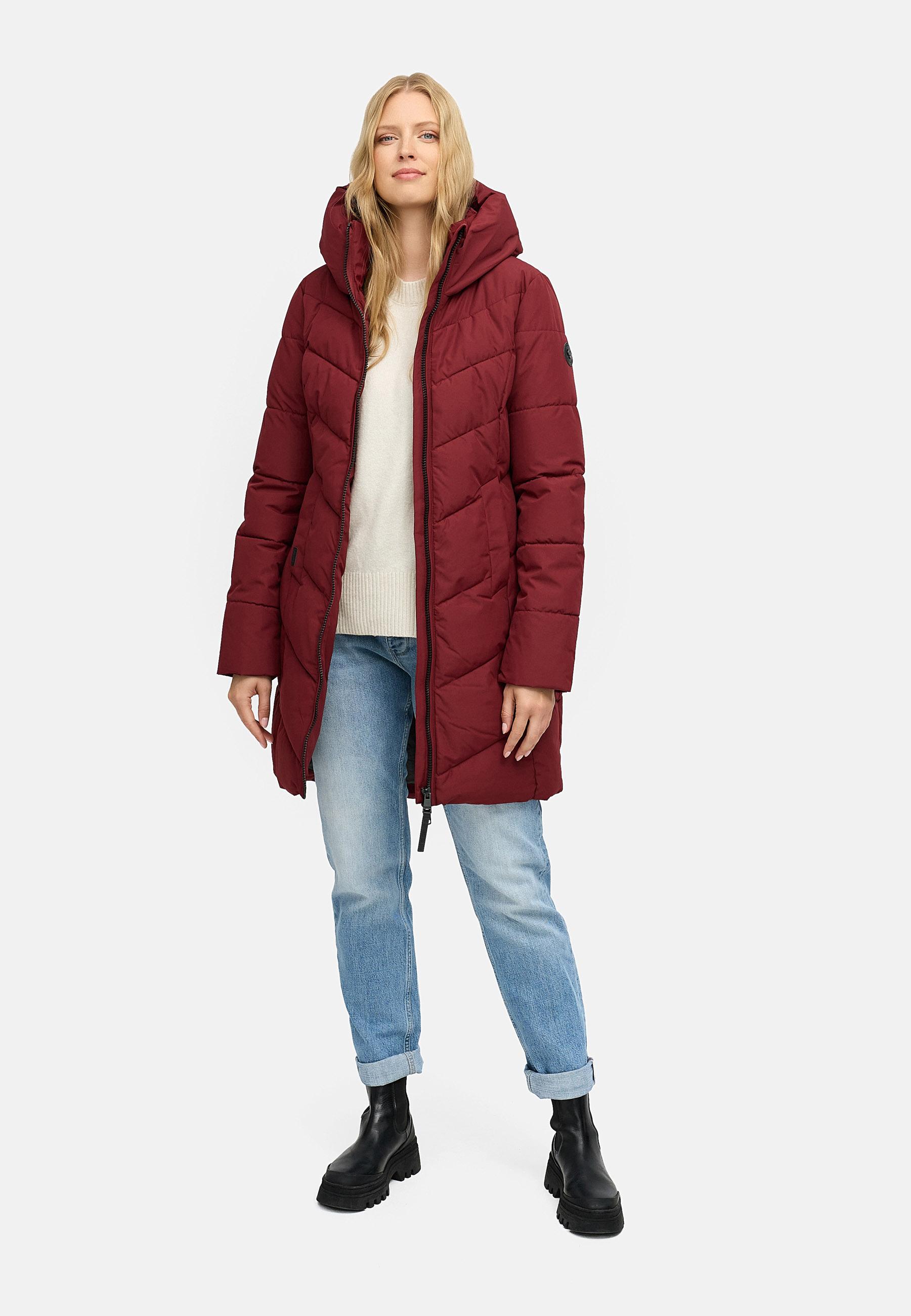 Winter Steppmantel mit Kapuze "Natalin" Wine Red