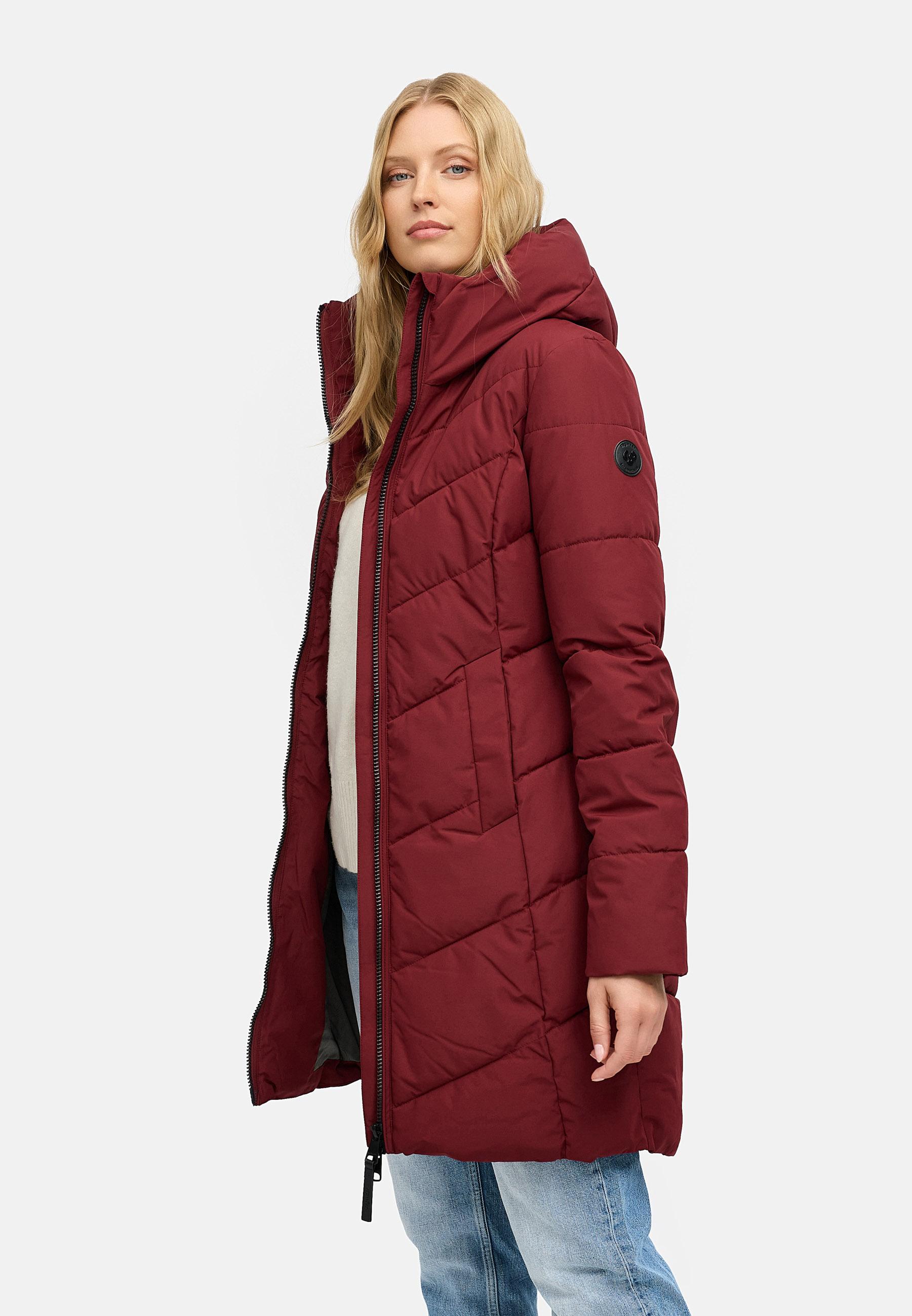 Winter Steppmantel mit Kapuze "Natalin" Wine Red