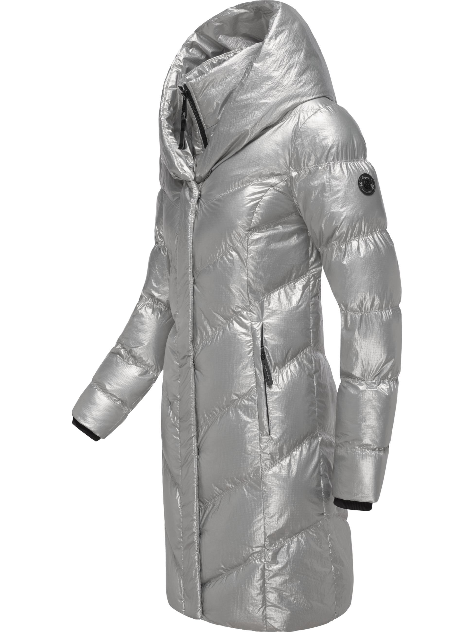 Shiny Wintermantel "Natalka Bling" Light Grey