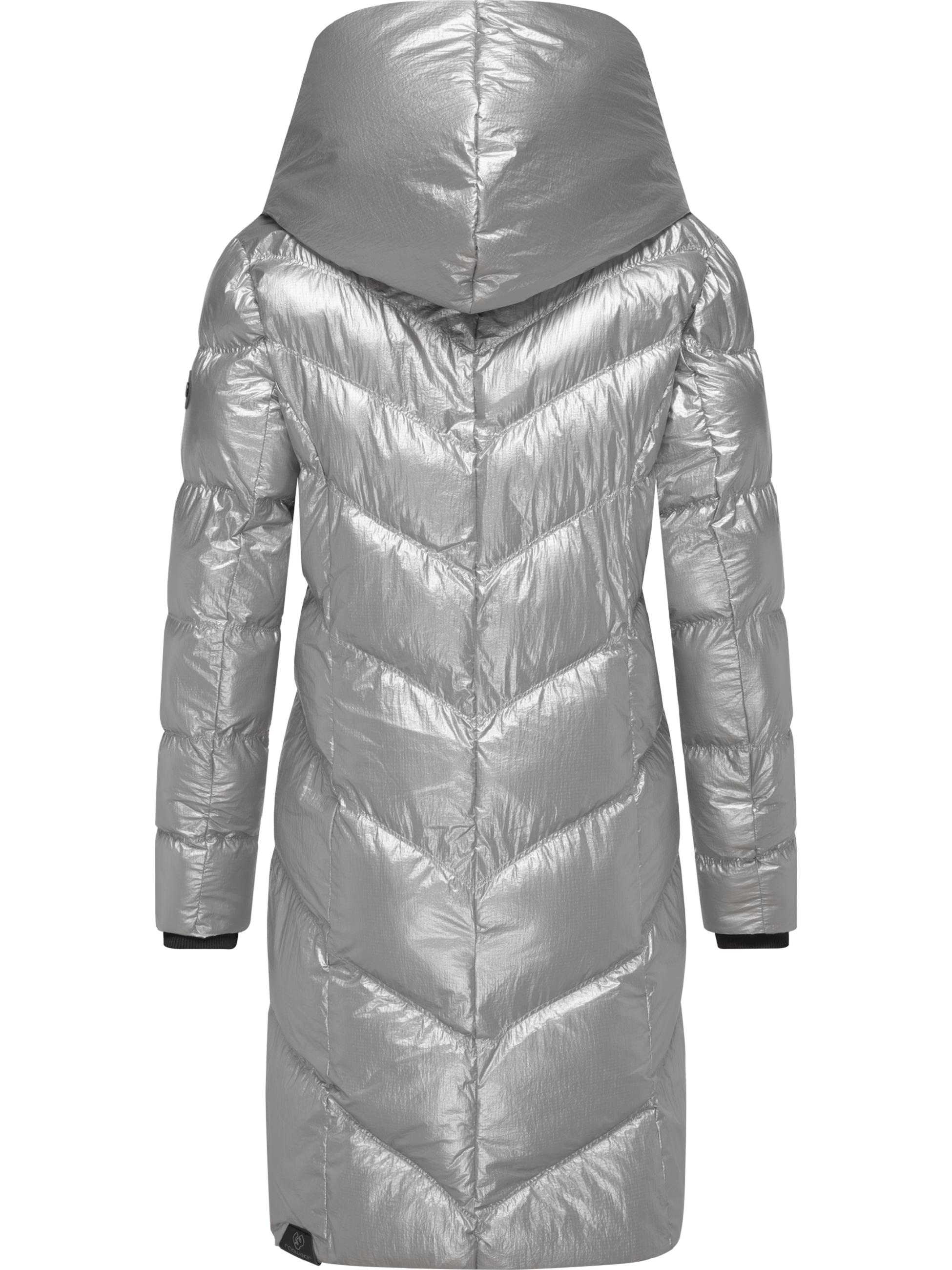 Shiny Wintermantel "Natalka Bling" Light Grey