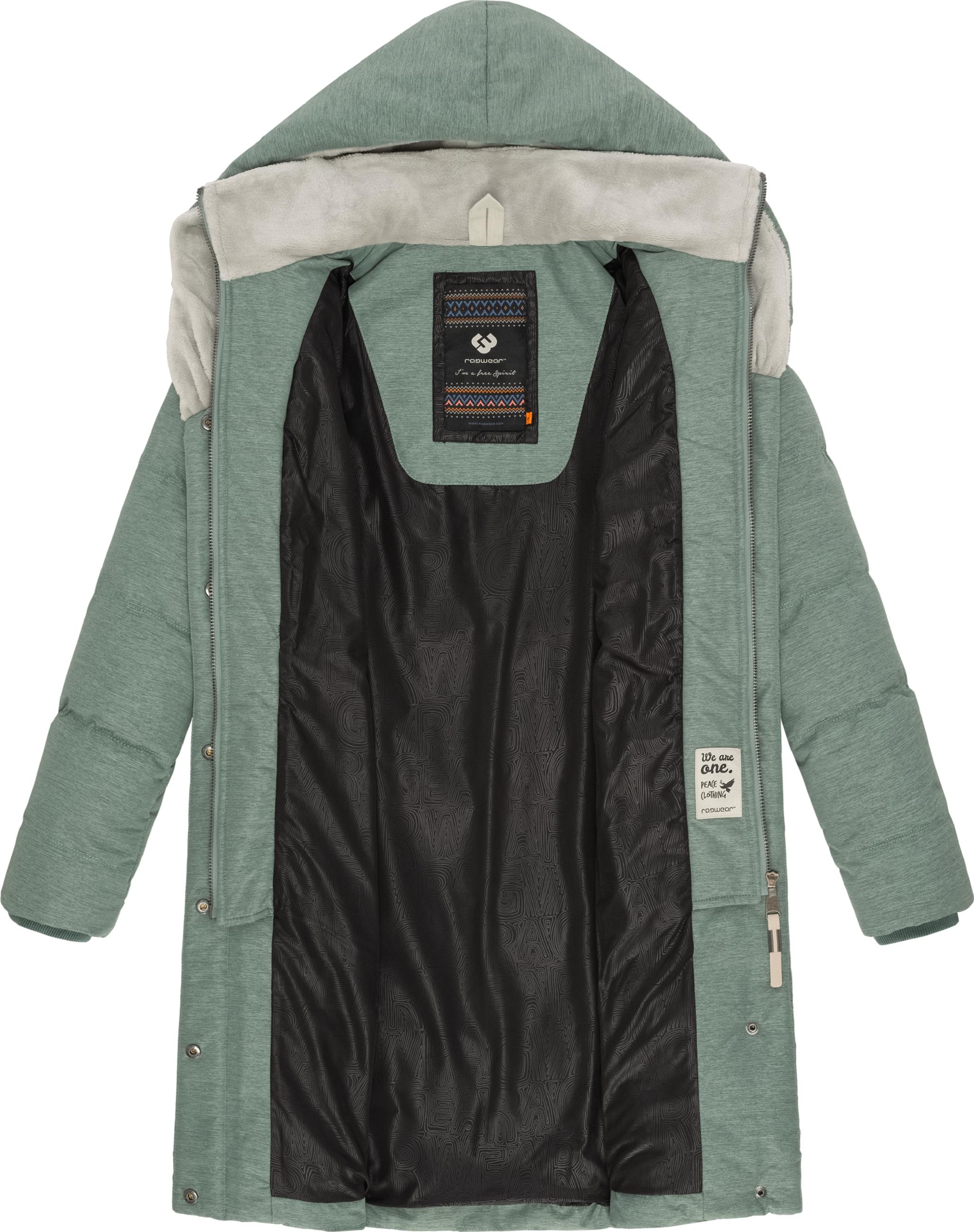 Winter Steppmantel mit Kapuze "Natalka Cosy" Dusty Green