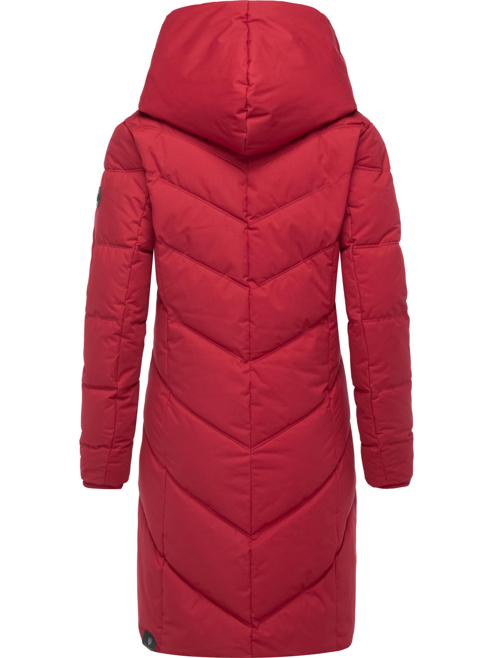 Langer Winter Steppmantel mit Kapuze "Natalka" Dark Red25