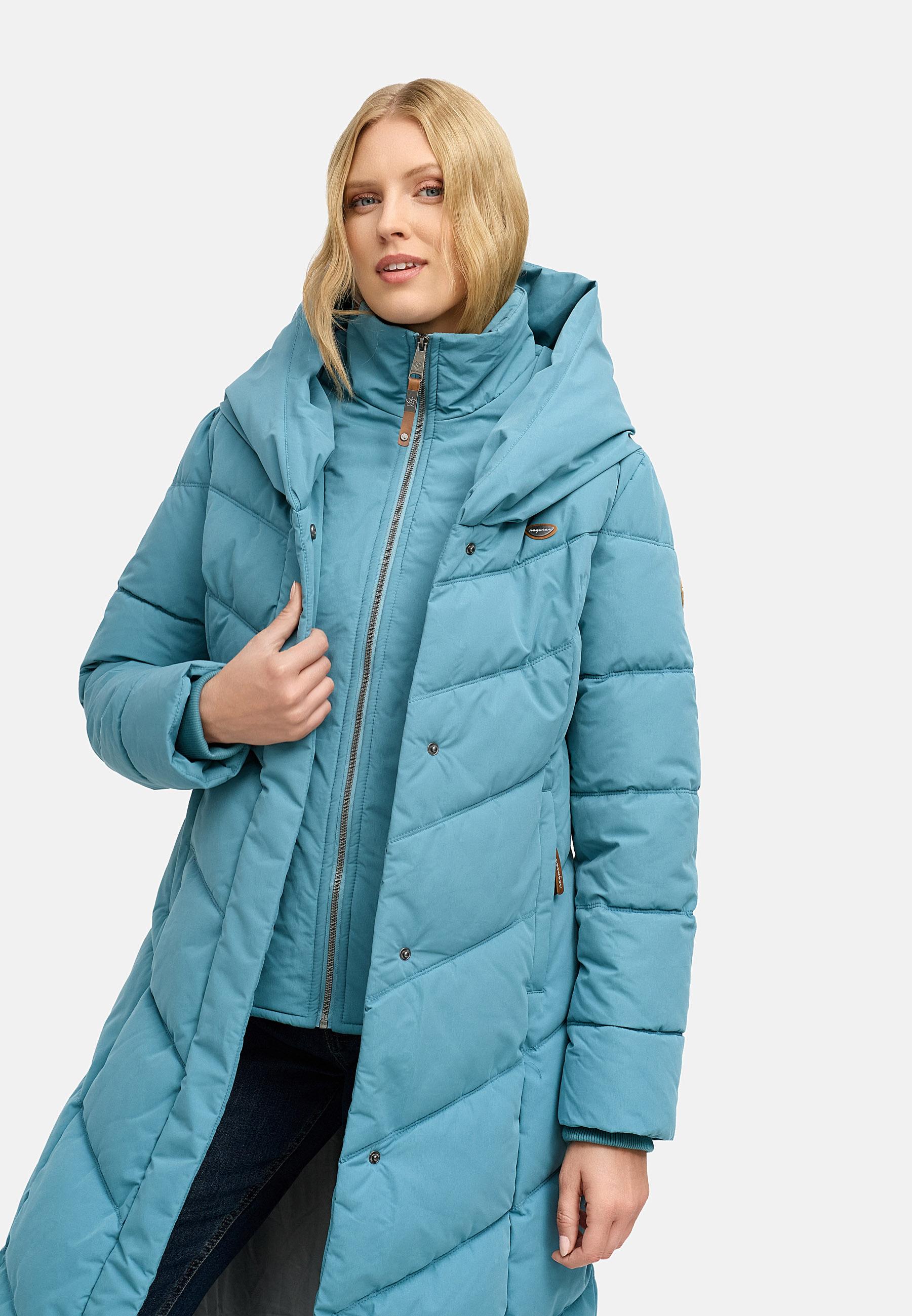 Steppmantel mit Kapuze "Natalka Extralong" Stone Blue25