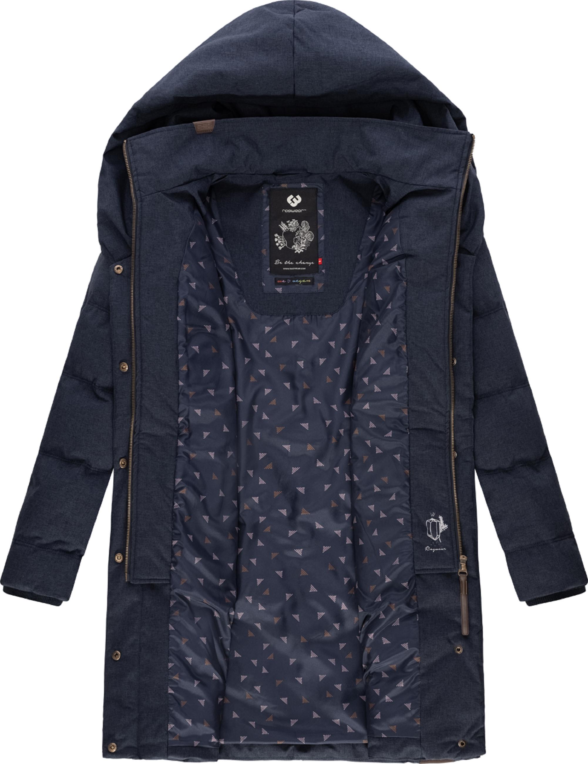 Langer Winter Steppmantel "Natalka II Intl." Navy