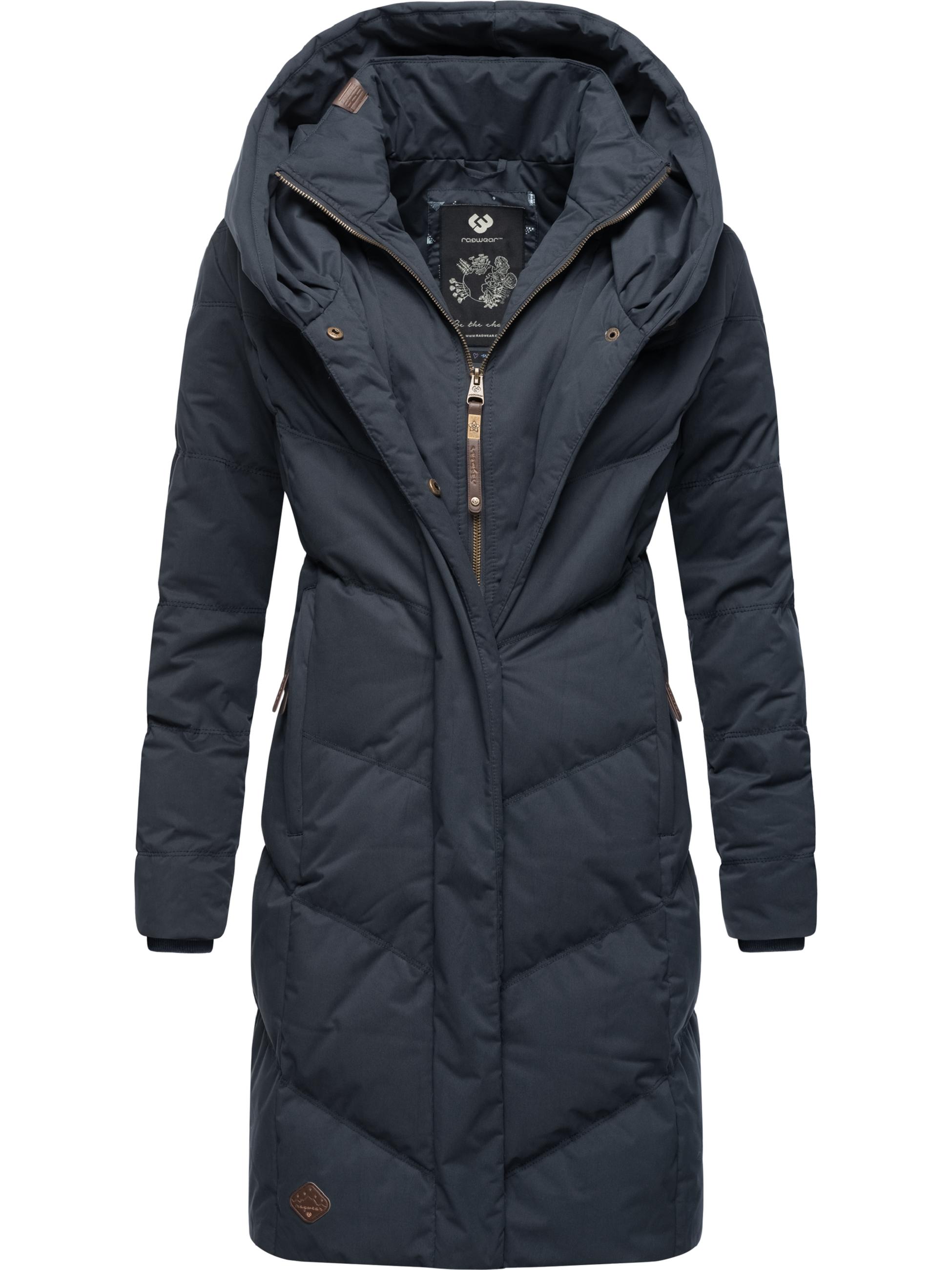 Langer Winter Steppmantel mit Kapuze "Natalka" Navy22