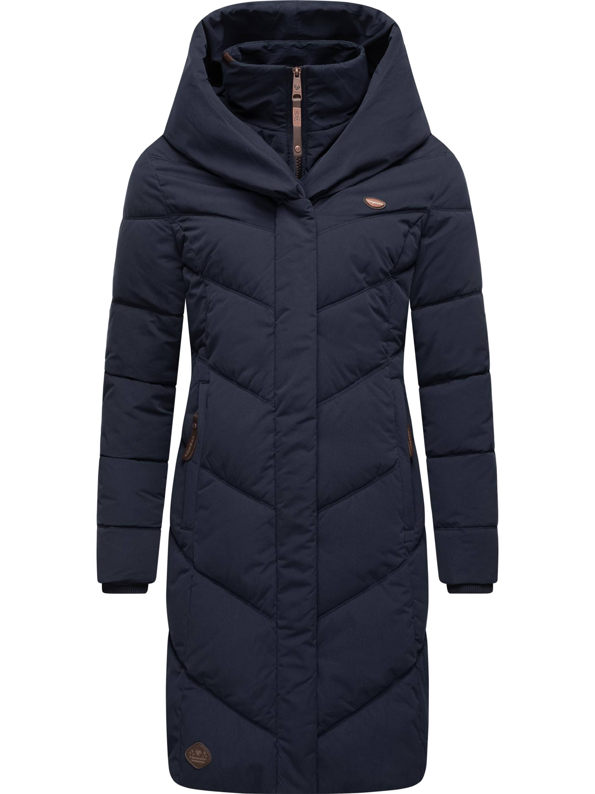 Langer Winter Steppmantel mit Kapuze "Natalka" Navy23