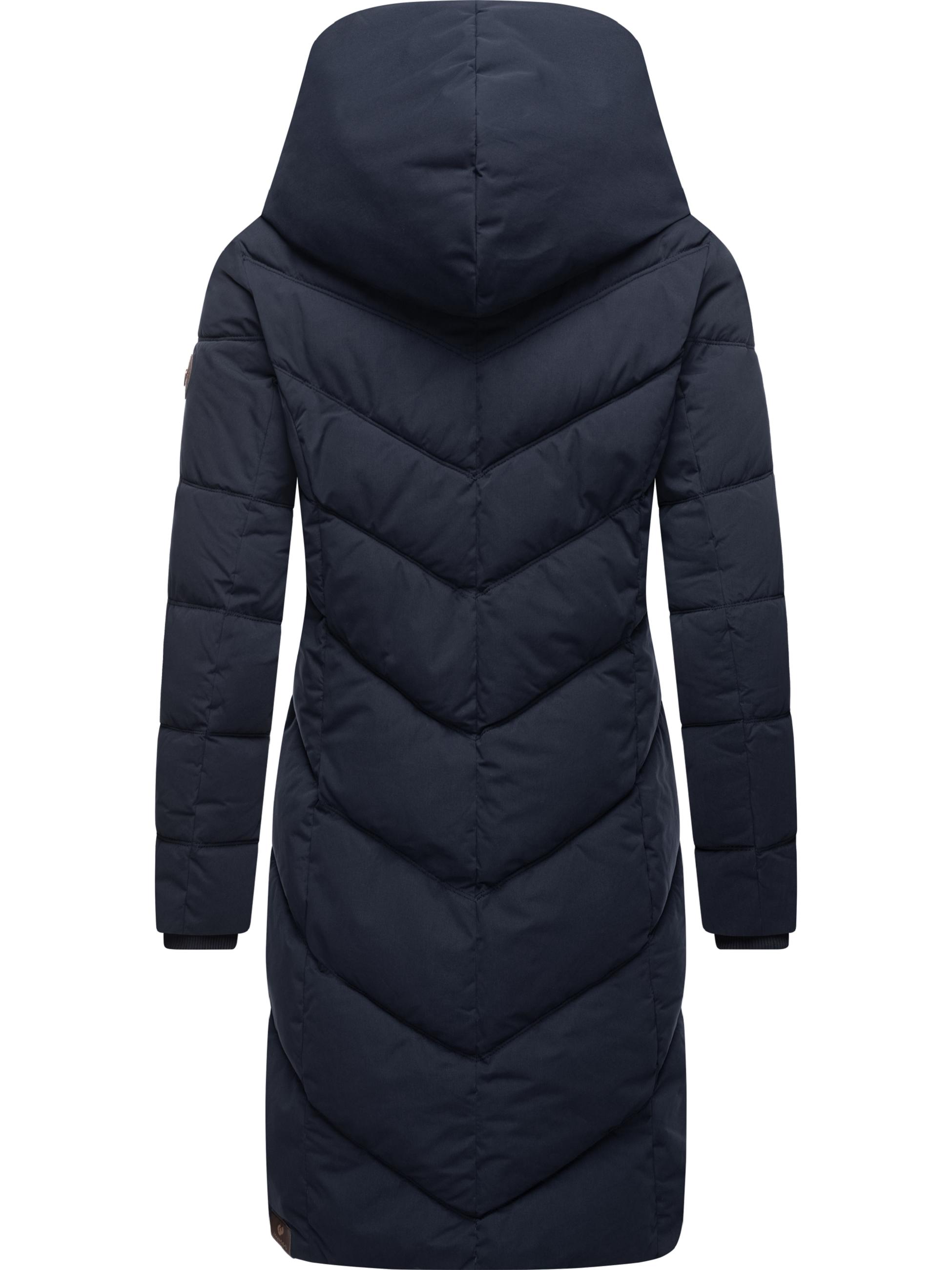 Langer Winter Steppmantel mit Kapuze "Natalka" Navy23