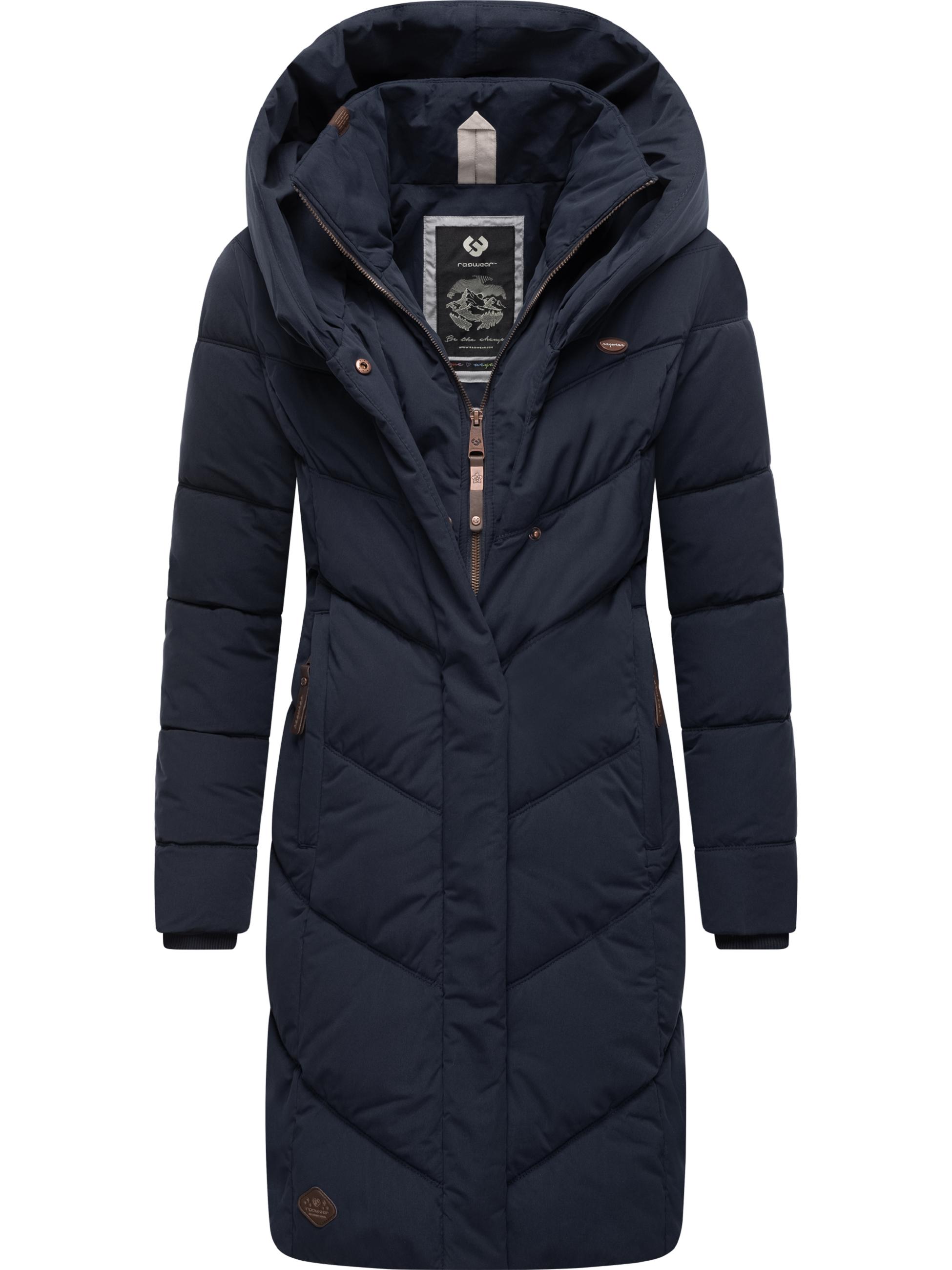 Langer Winter Steppmantel mit Kapuze "Natalka" Navy23