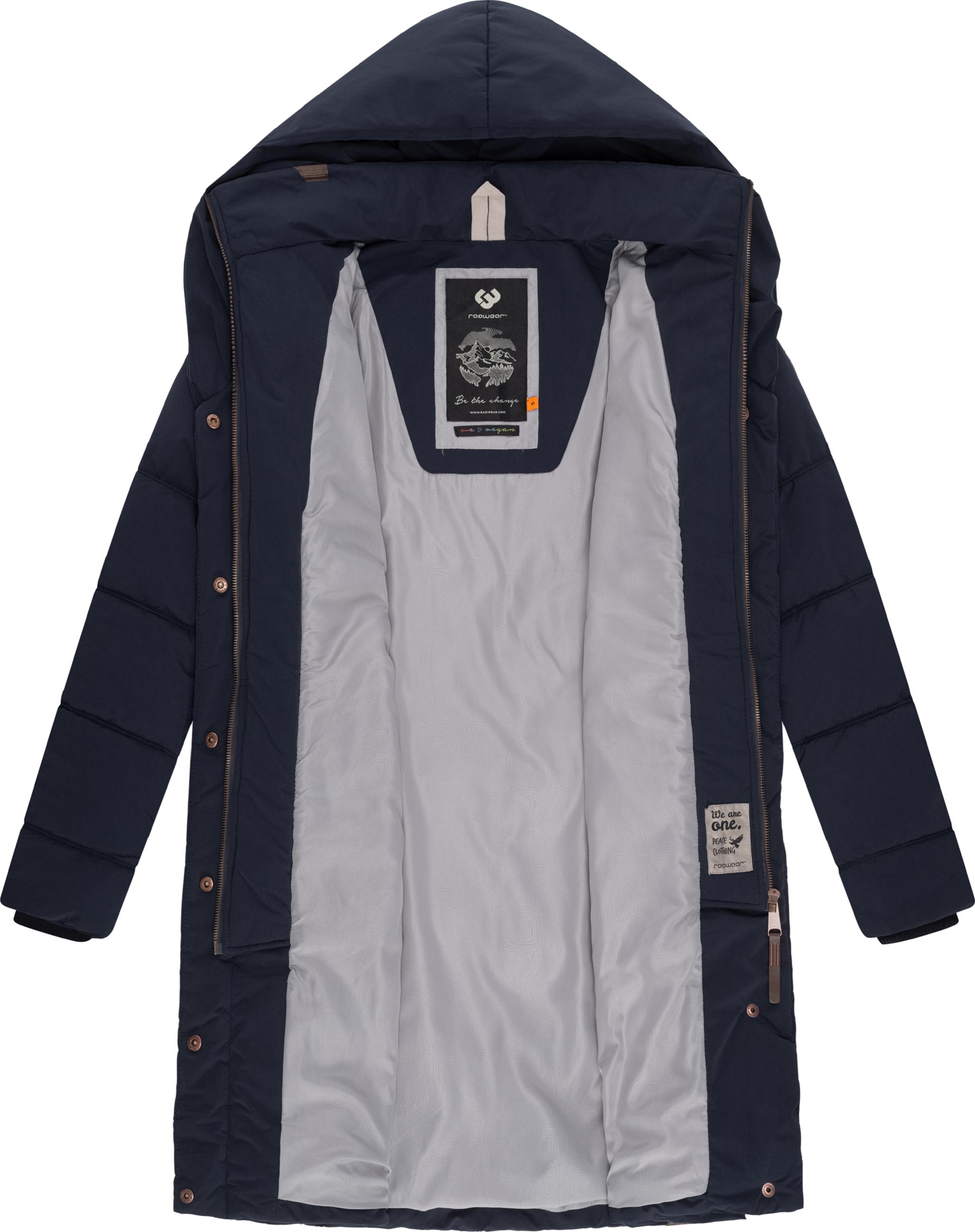 Langer Winter Steppmantel mit Kapuze "Natalka" Navy23