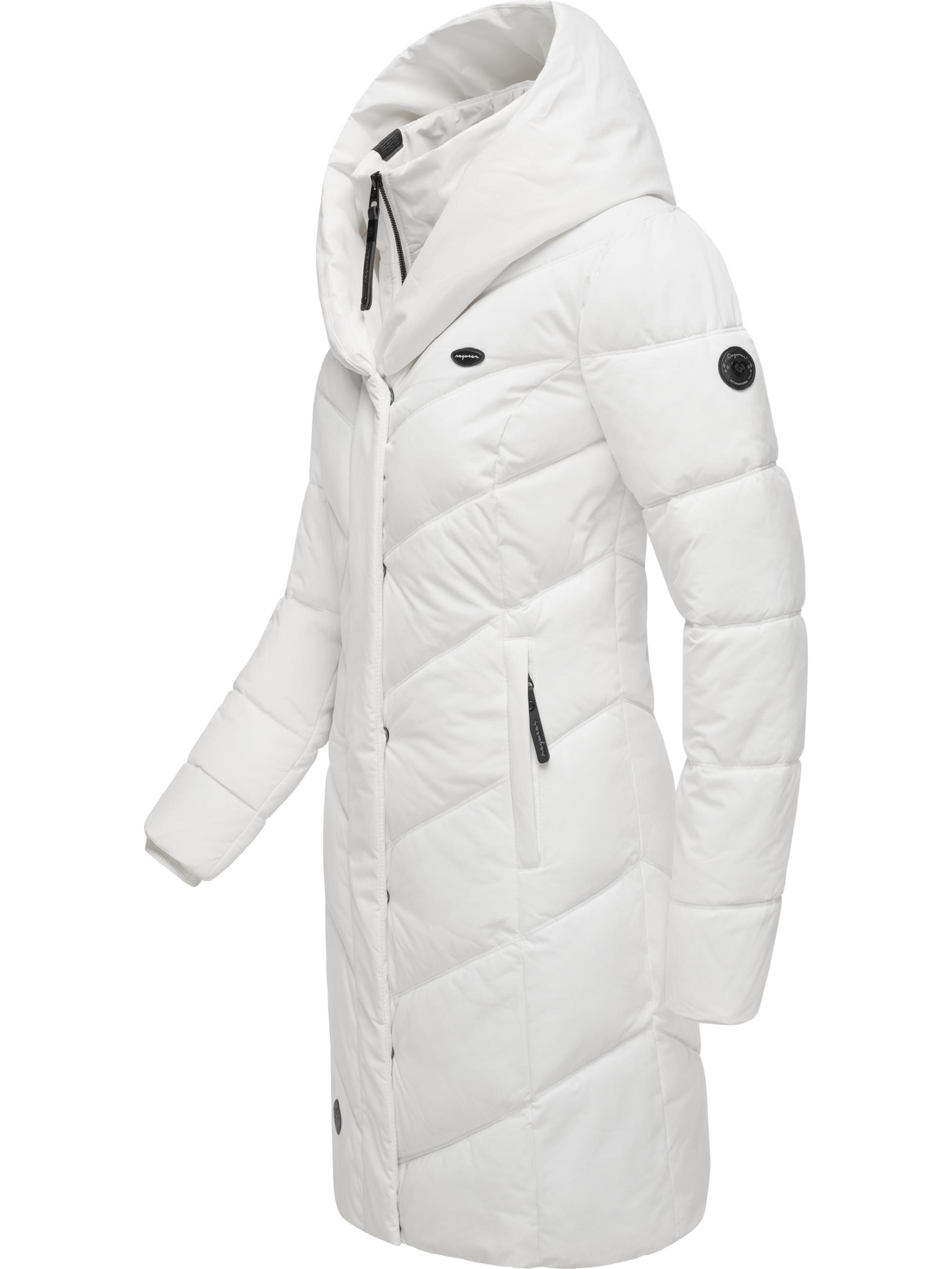 Langer Winter Steppmantel mit Kapuze "Natalka" Off White24