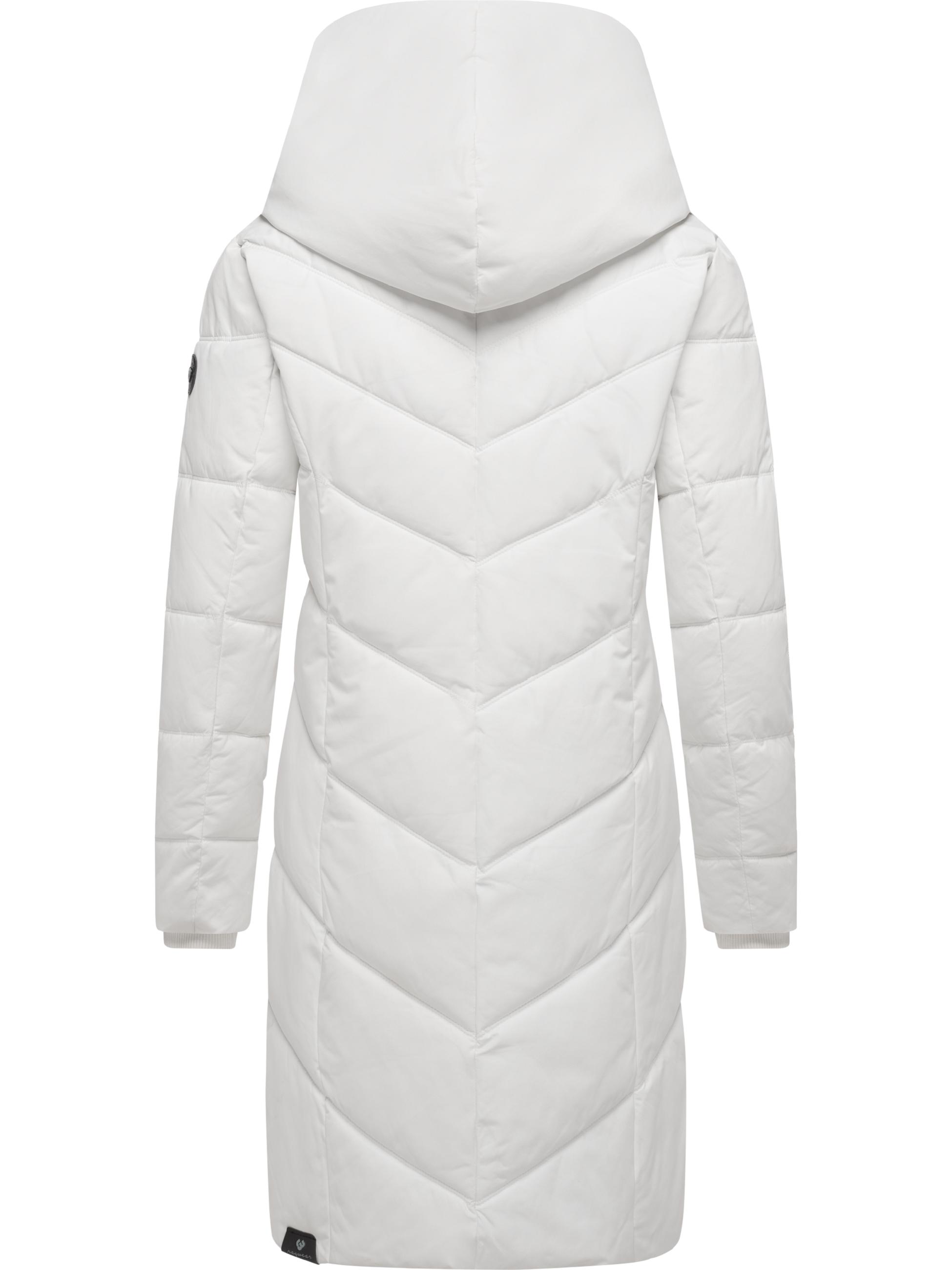 Langer Winter Steppmantel mit Kapuze "Natalka" Off White24