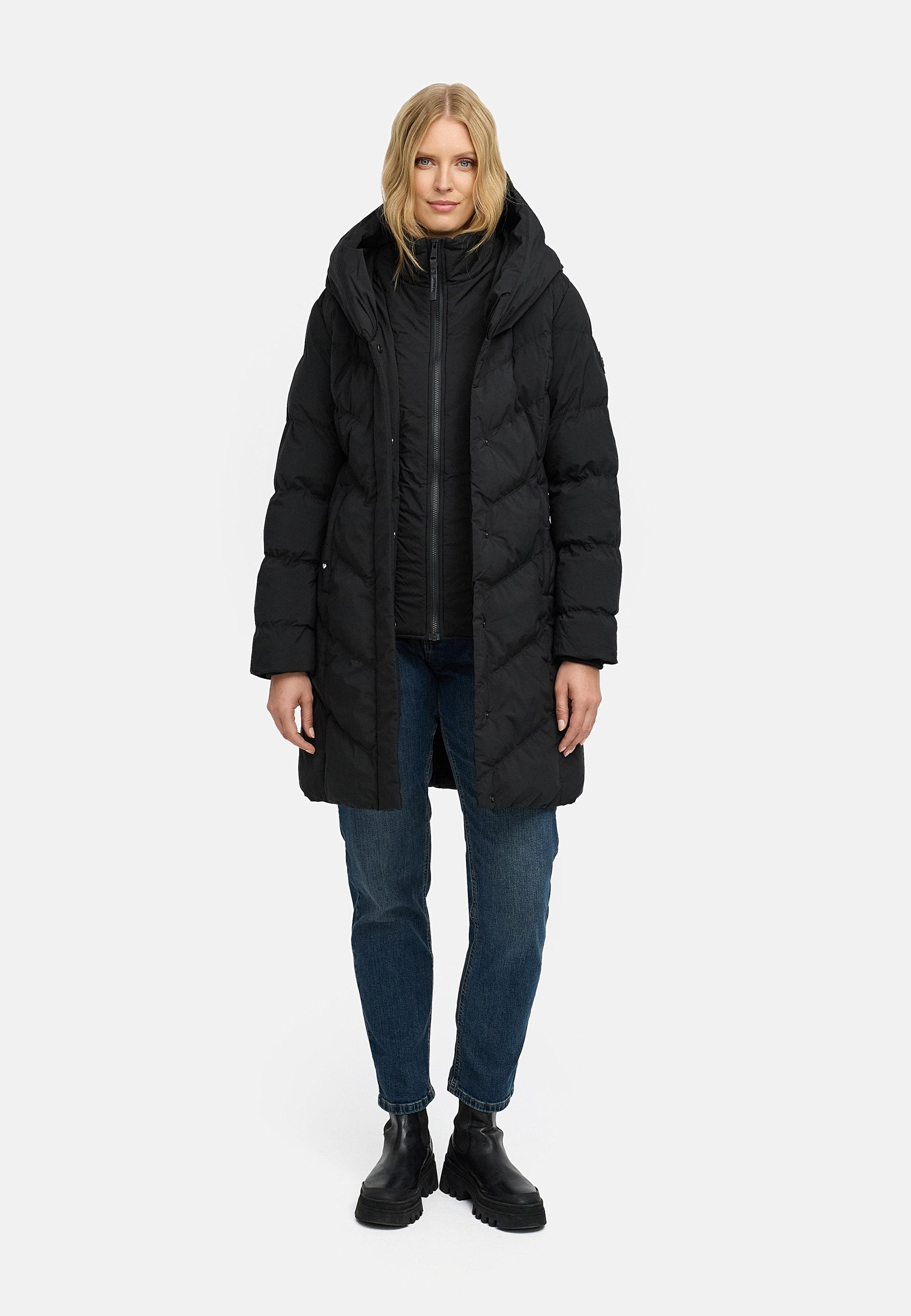 Warmer Steppmantel mit hohem Kragen "Natalka Soft YOUMODO" Black