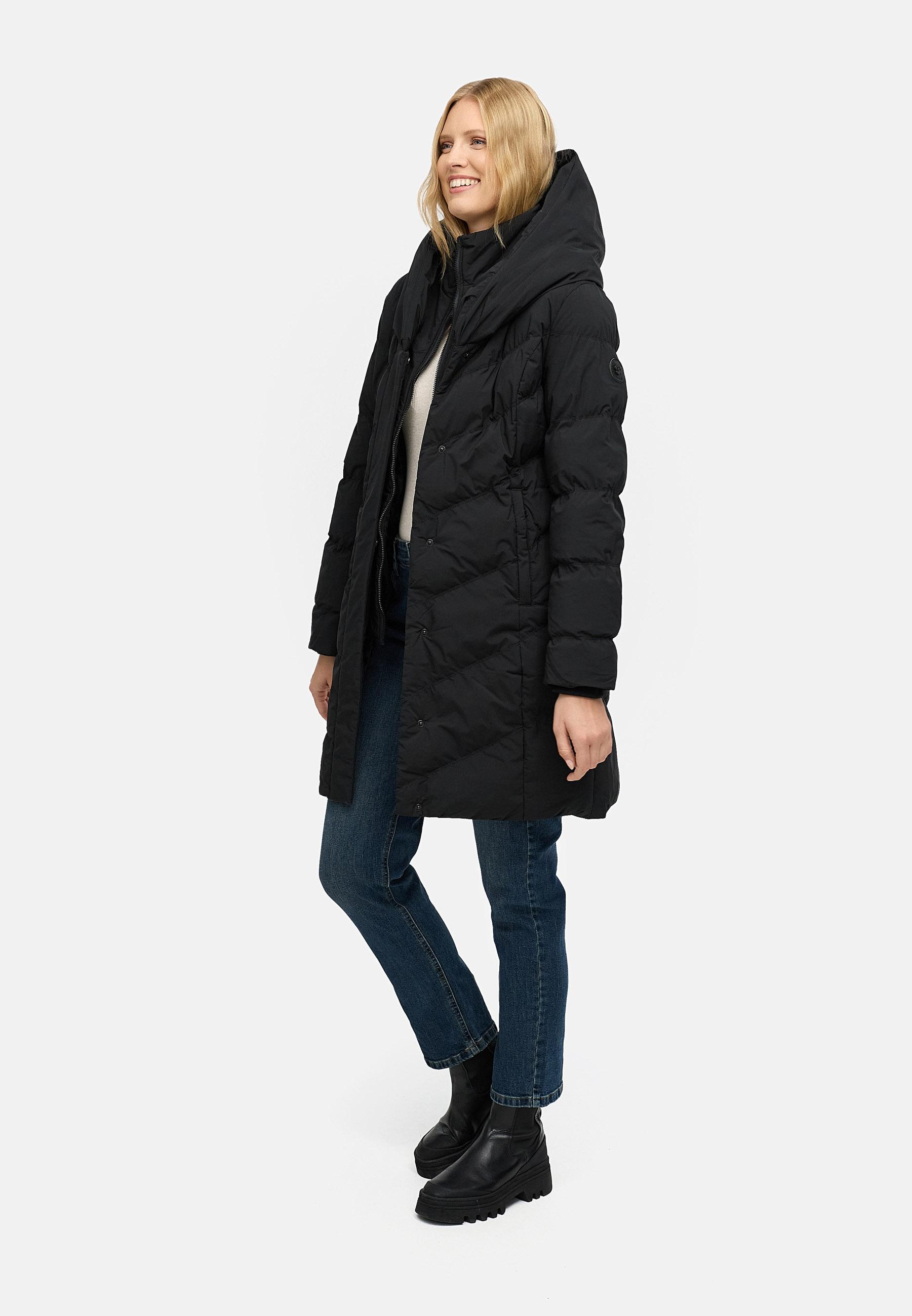 Warmer Steppmantel mit hohem Kragen "Natalka Soft YOUMODO" Black