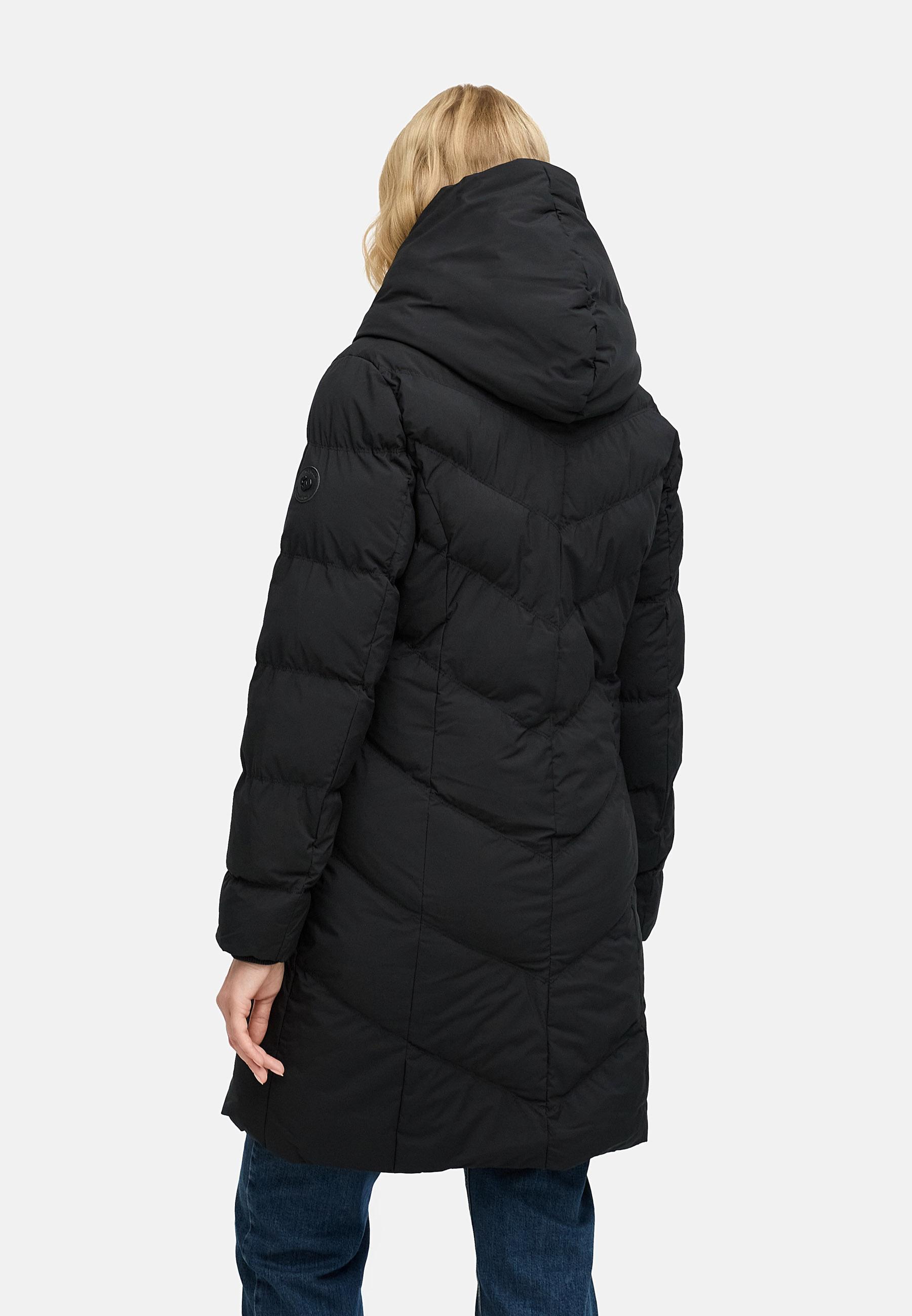 Warmer Steppmantel mit hohem Kragen "Natalka Soft YOUMODO" Black
