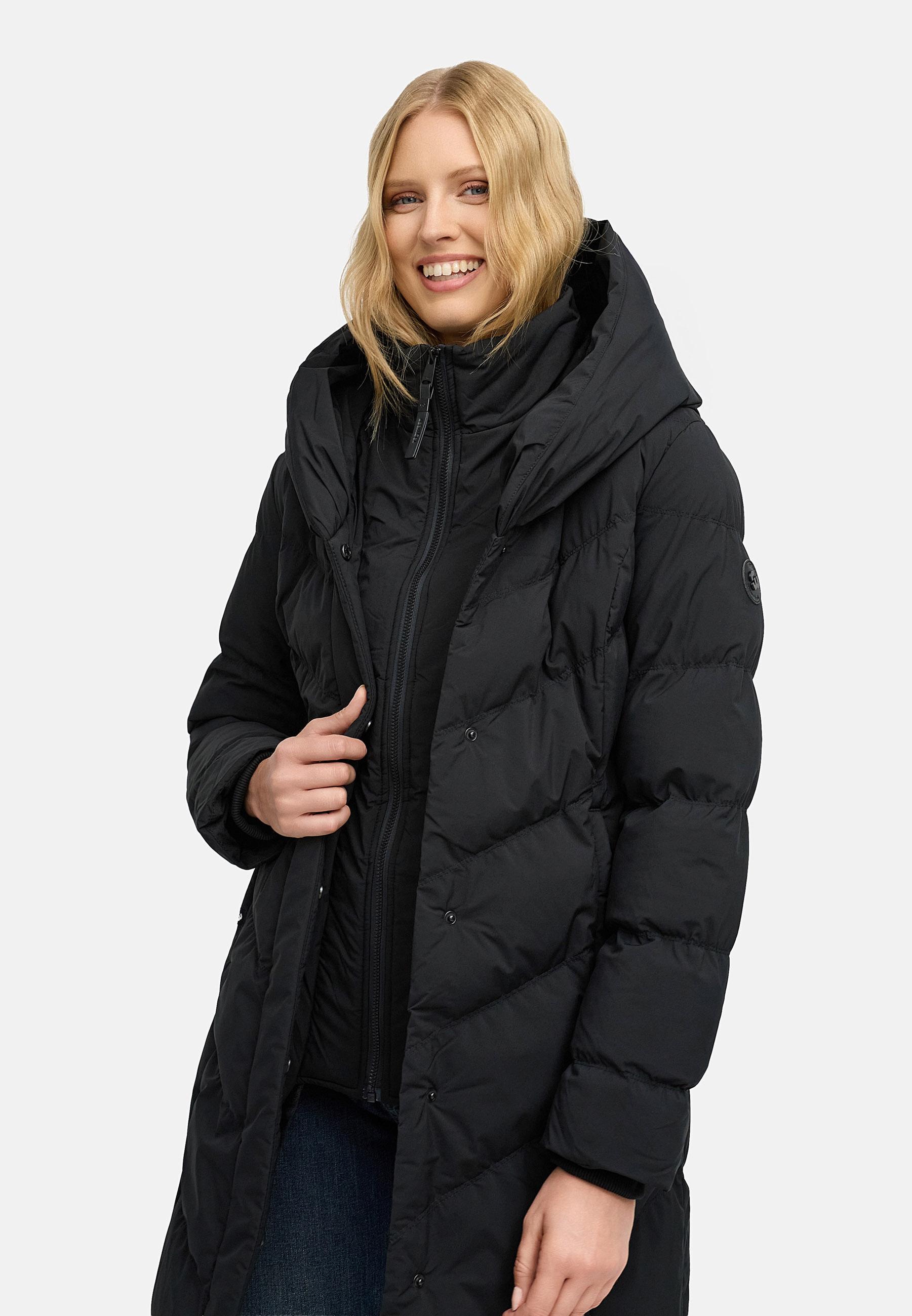 Warmer Steppmantel mit hohem Kragen "Natalka Soft YOUMODO" Black