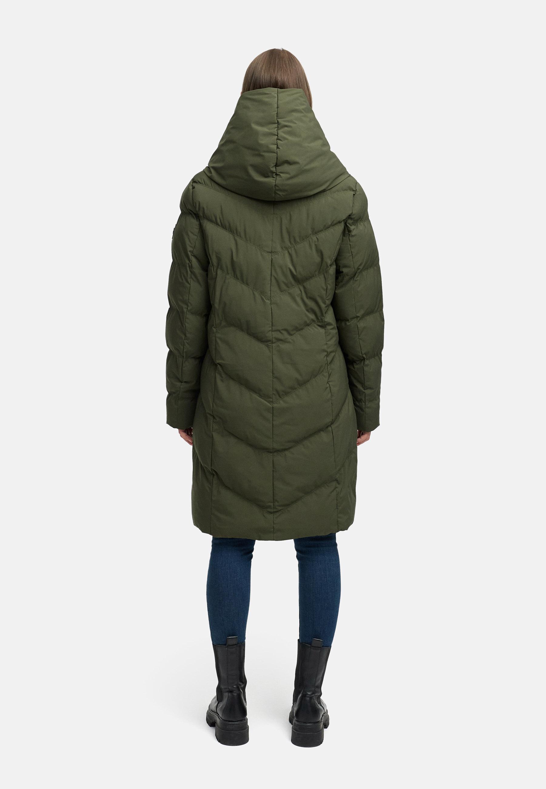 Warmer Steppmantel mit hohem Kragen "Natalka Soft YOUMODO" Dark Olive