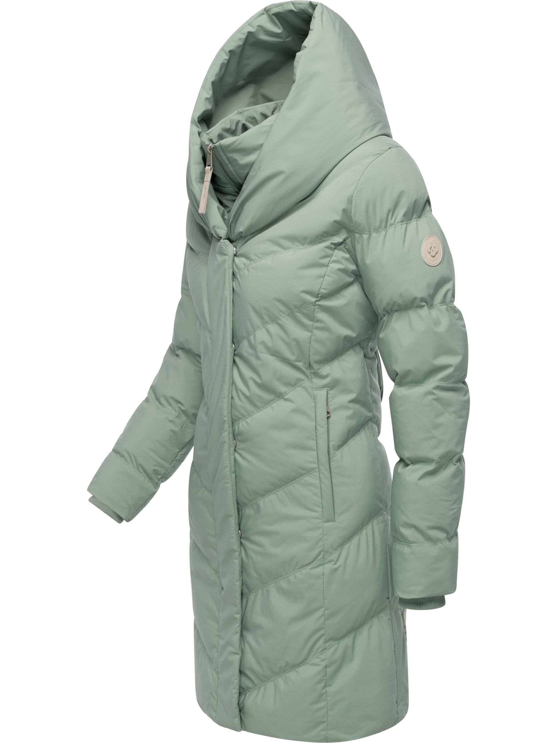 Warmer Steppmantel mit hohem Kragen "Natalka Soft YOUMODO" Dusty Green