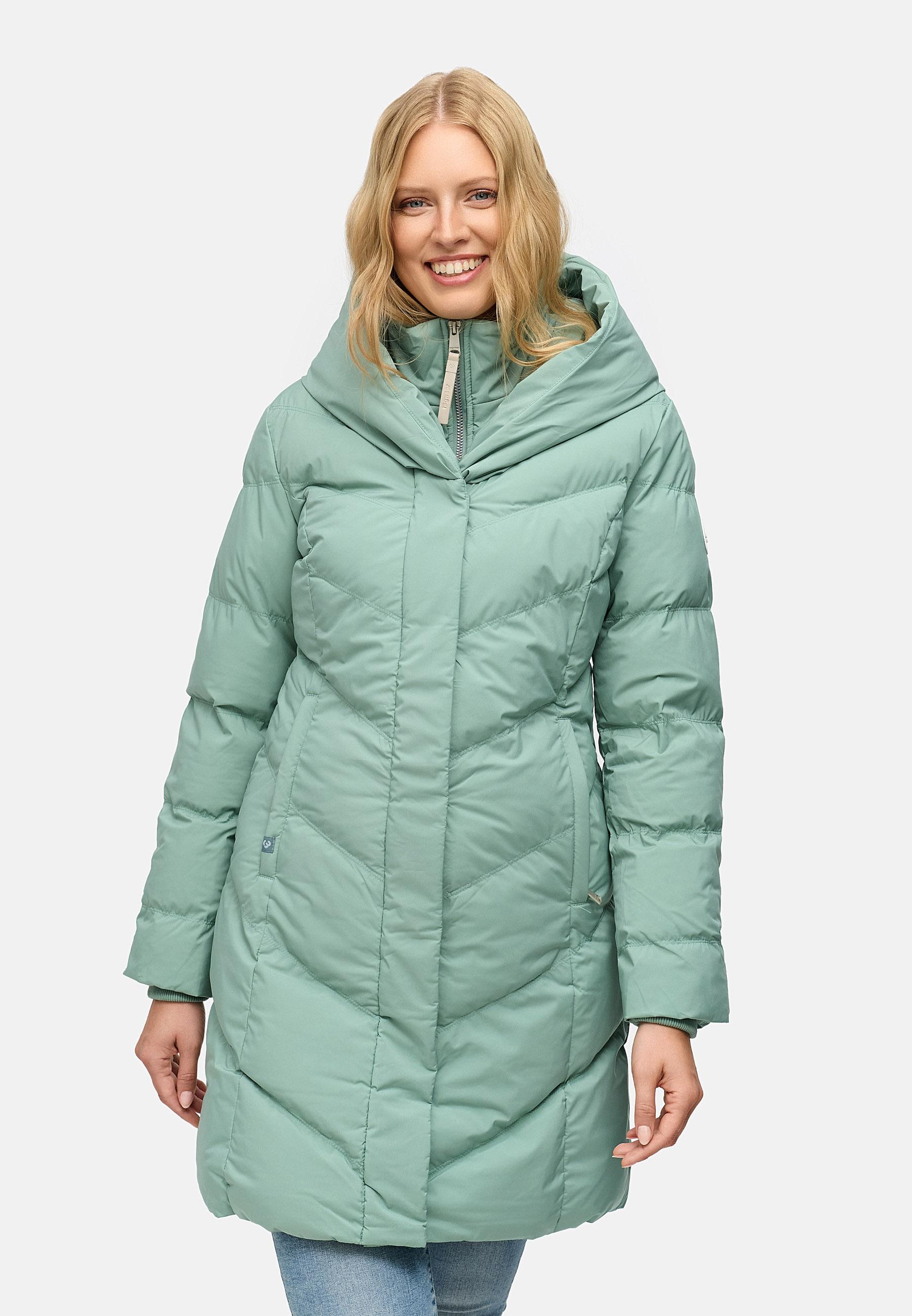 Warmer Steppmantel mit hohem Kragen "Natalka Soft YOUMODO" Dusty Green