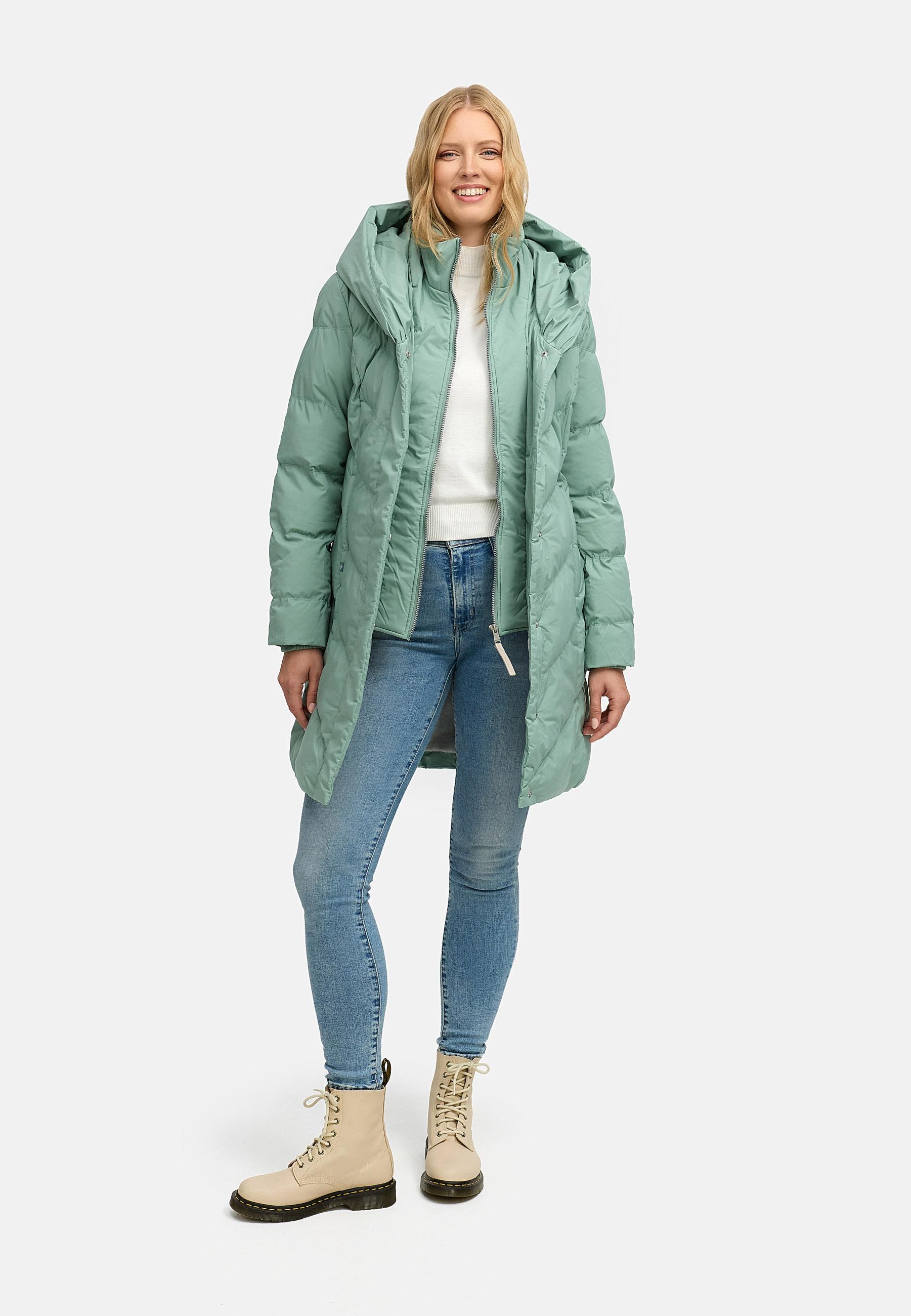 Warmer Steppmantel mit hohem Kragen "Natalka Soft YOUMODO" Dusty Green